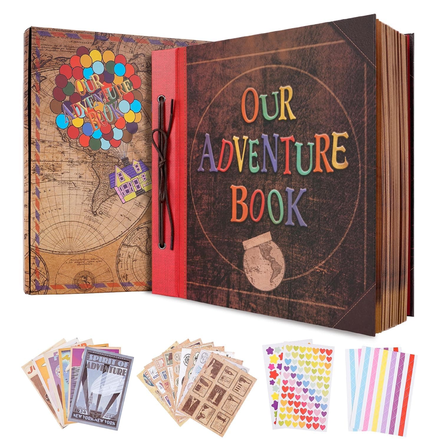 Our Adventure Book album scrapbooking, album fotos para pegar y escribir, álbum de Fotos de Viaje de Bricolaje/Diario de Parejas/Libro de Bodas de Aniversario,Regalos de San Valentín,12 * 12In