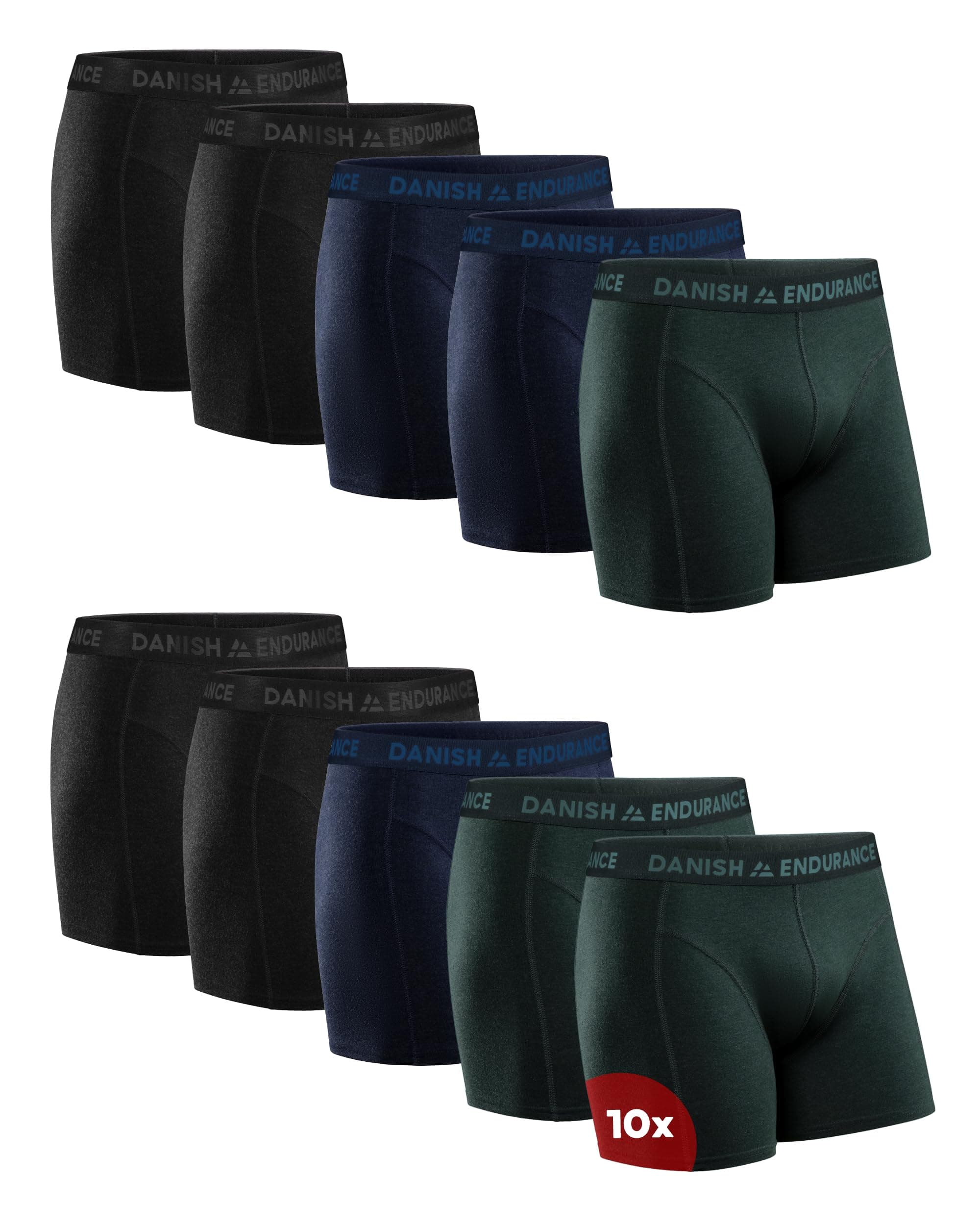 DANISH ENDURANCE Calzoncillos Hombre Boxer Algodon Premium, Pack de 3 y 10 - Ropa Hombre, Ropa Interior