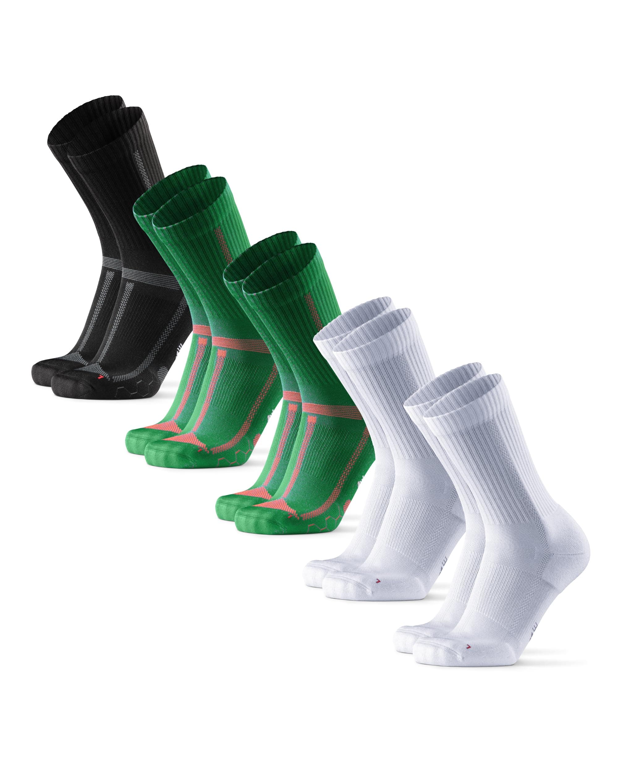 DANISH ENDURANCE Calcetines Running Altos, Anti Rozaduras, Para Correr Largas Distancias, para Hombre y Mujer, 3 o 5 Pack