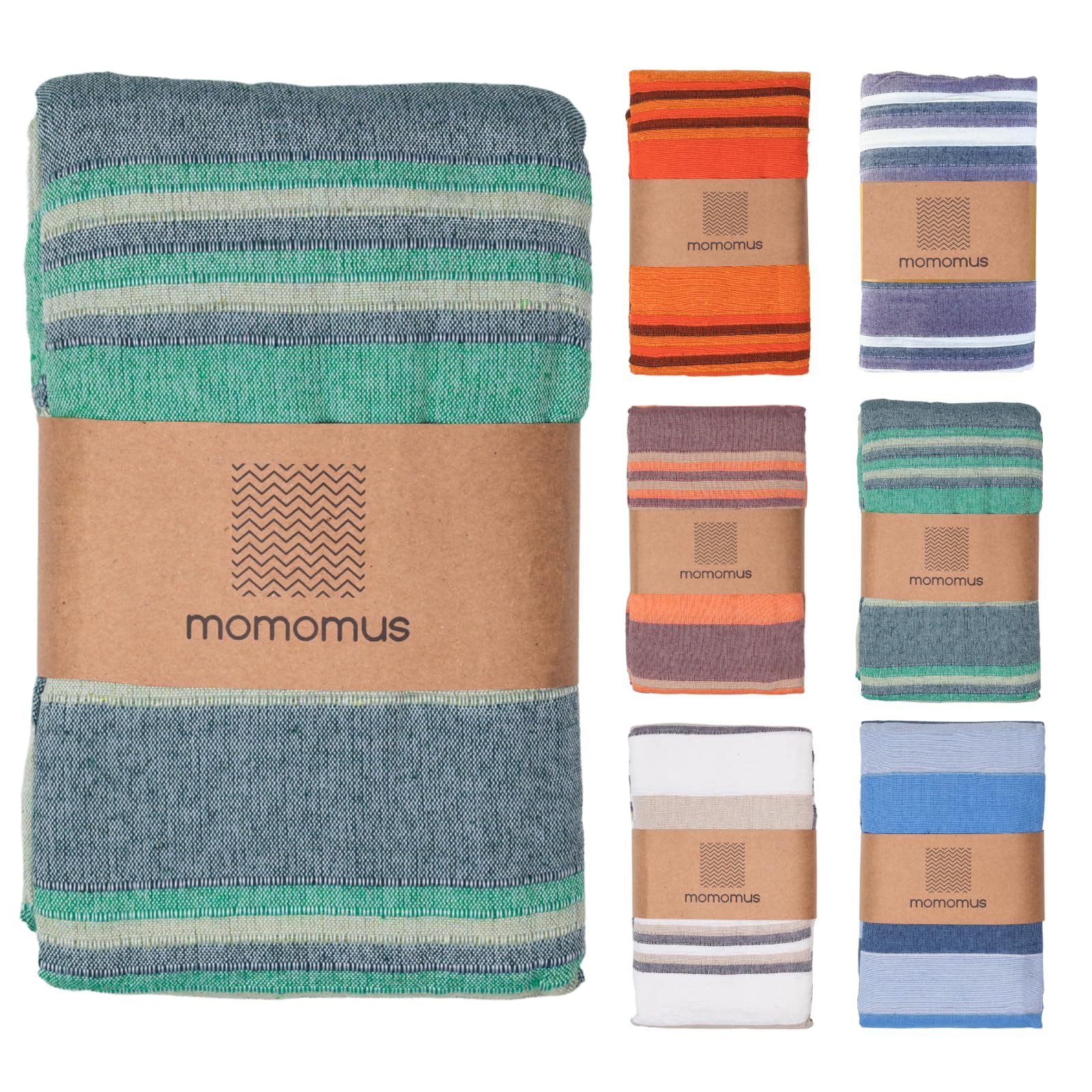 MOMOMUS Ligera Manta para Picnic - XXL, Antiarena y Compacta - Esterilla de Playa, Manta de Playa Grande o Alfombra de Camping - Verde, 210x240 cm