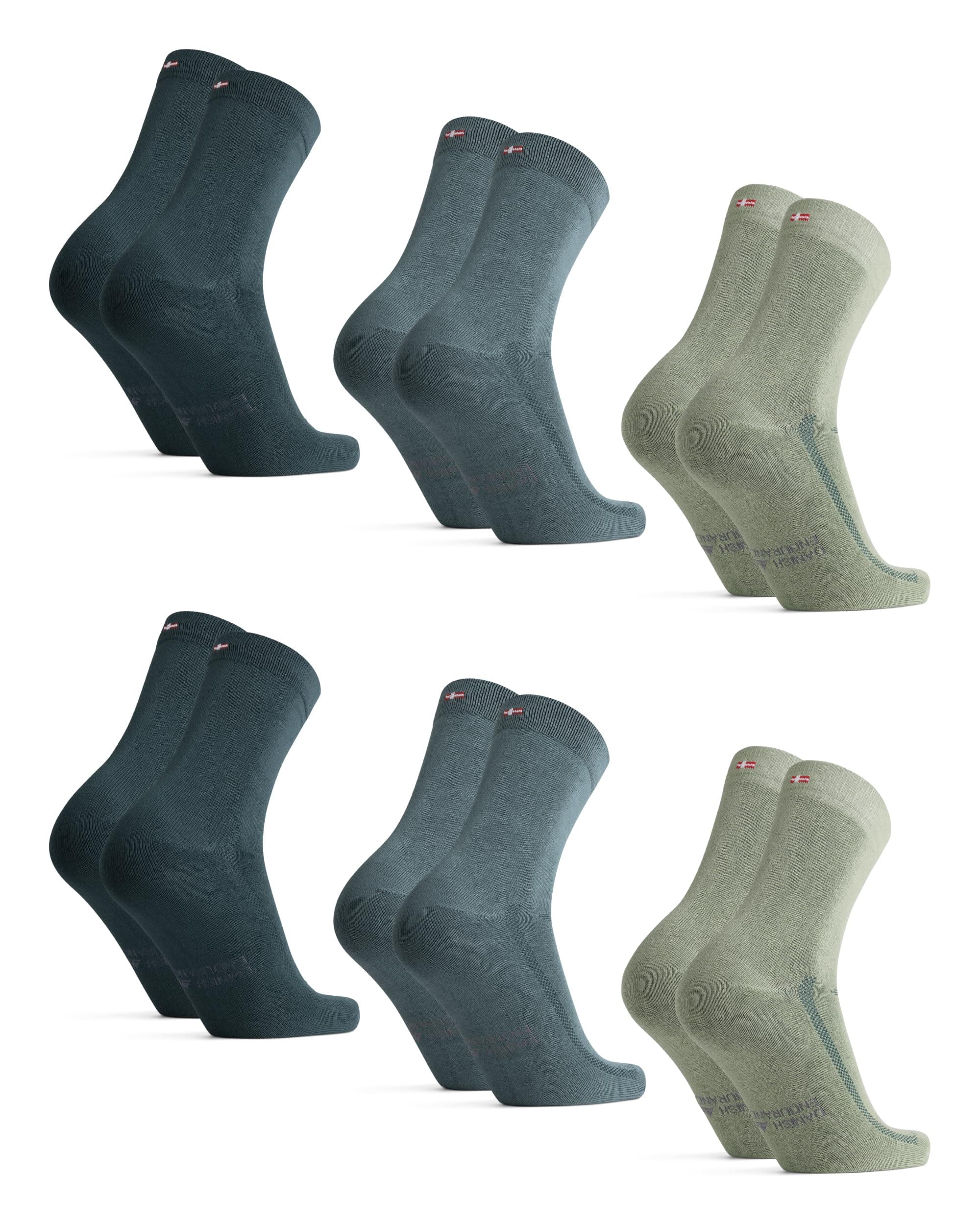 DANISH ENDURANCE Bambus Socken, Business Socken, Bunte Socken, Atmungsaktive Socken, Superweich & Anti-Blasen, Herren & Damen, 3 oder 6 Paar