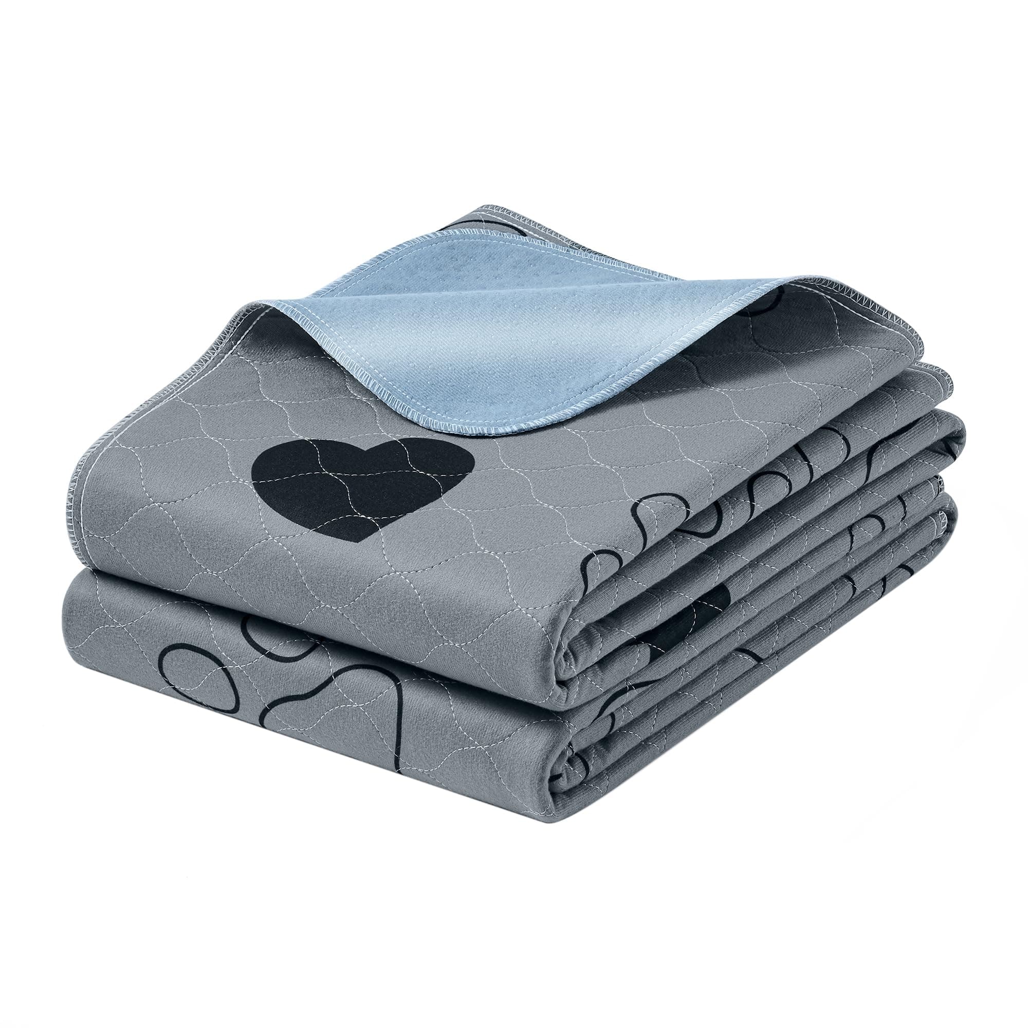 Feandrea Welpen-Unterlagen waschbar, Wiederverwendbare Matten für Hunde, 152 x 122 cm, 2er Set, XXL, Hundetoilette, auslaufsicher, rutschfest, super saugfähig, grau PTD048G01