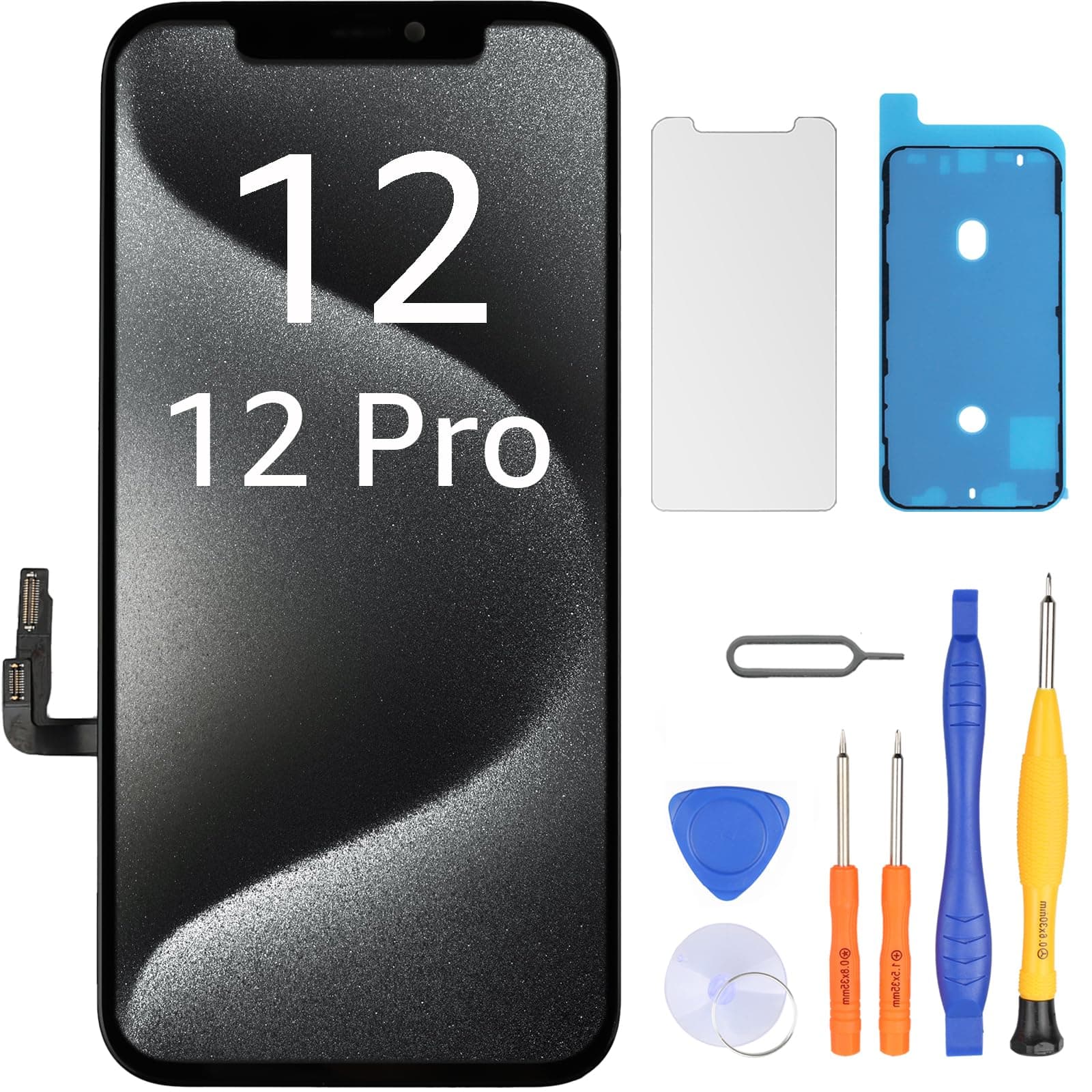 LL TRADER Écran pour iPhone 12/iPhone 12 Pro LCD 6,1" Écran de Rechange FHD Écran Tactile 3D Touch Digitizer Cadre Montage et Kits de réparation 2026