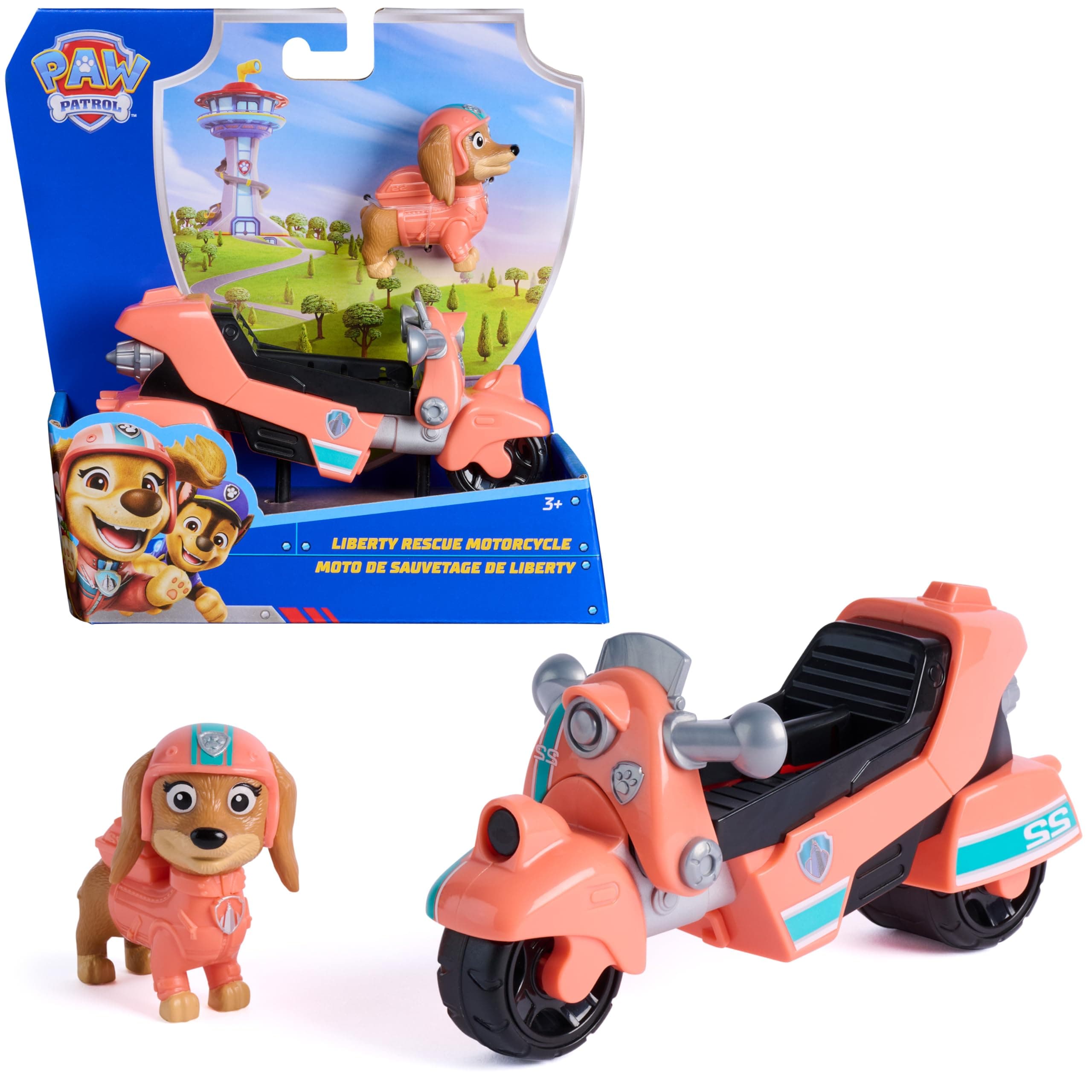Paw Patrol, Motocicletta di Salvataggio di Liberty, Moto Giocattolo con Personaggio da Collezione, Giochi per Bambini e Bambine, 3+ Anni
