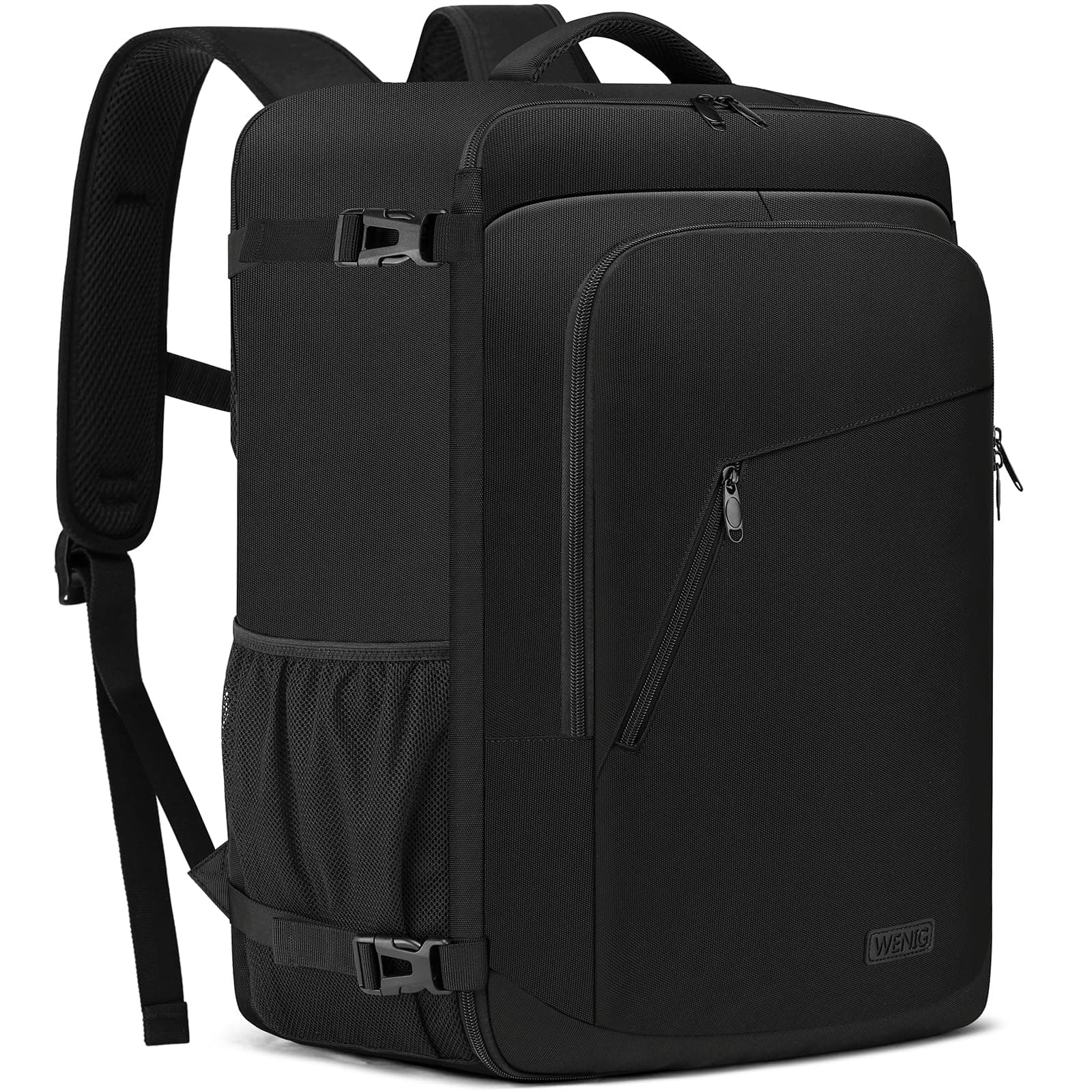 WENIG Zaino 55x35x25 Bagaglio a Mano 55x35x25 per ITA Airways Zaino da Viaggio Aereo 48L Borsa da Cabina per Voli con Caricatore USB Zaini Casual per Air France, Air Europa, Nero