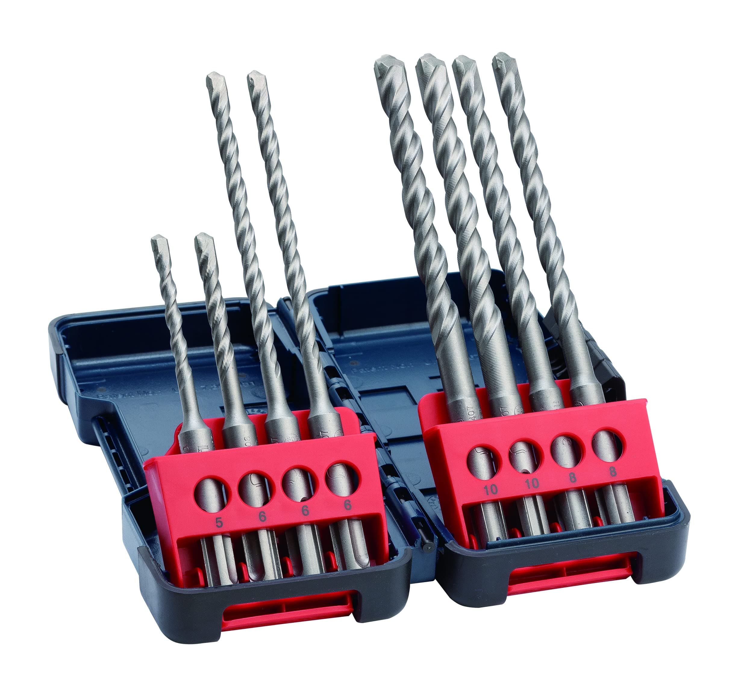 Bosch 8-tlg Hammerbohrerset SDS plus-3 (für Beton, in Tough Box, Ø 5–10 mm, Zubehör Bohrhämmer)