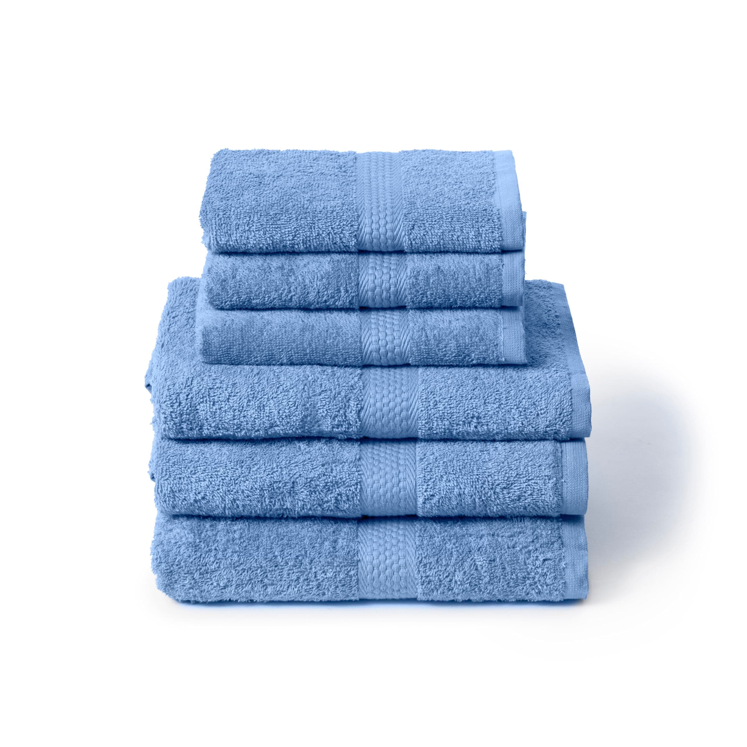 Caleffi Set 6x Asciugamani Bagno Viso e Ospite in Cotone, 55x100 + 40x60 cm | Spugna morbida e assorbente, 3 viso + 3 bidet, tinta unita, set completo, per uso quotidiano, hotel e b&b