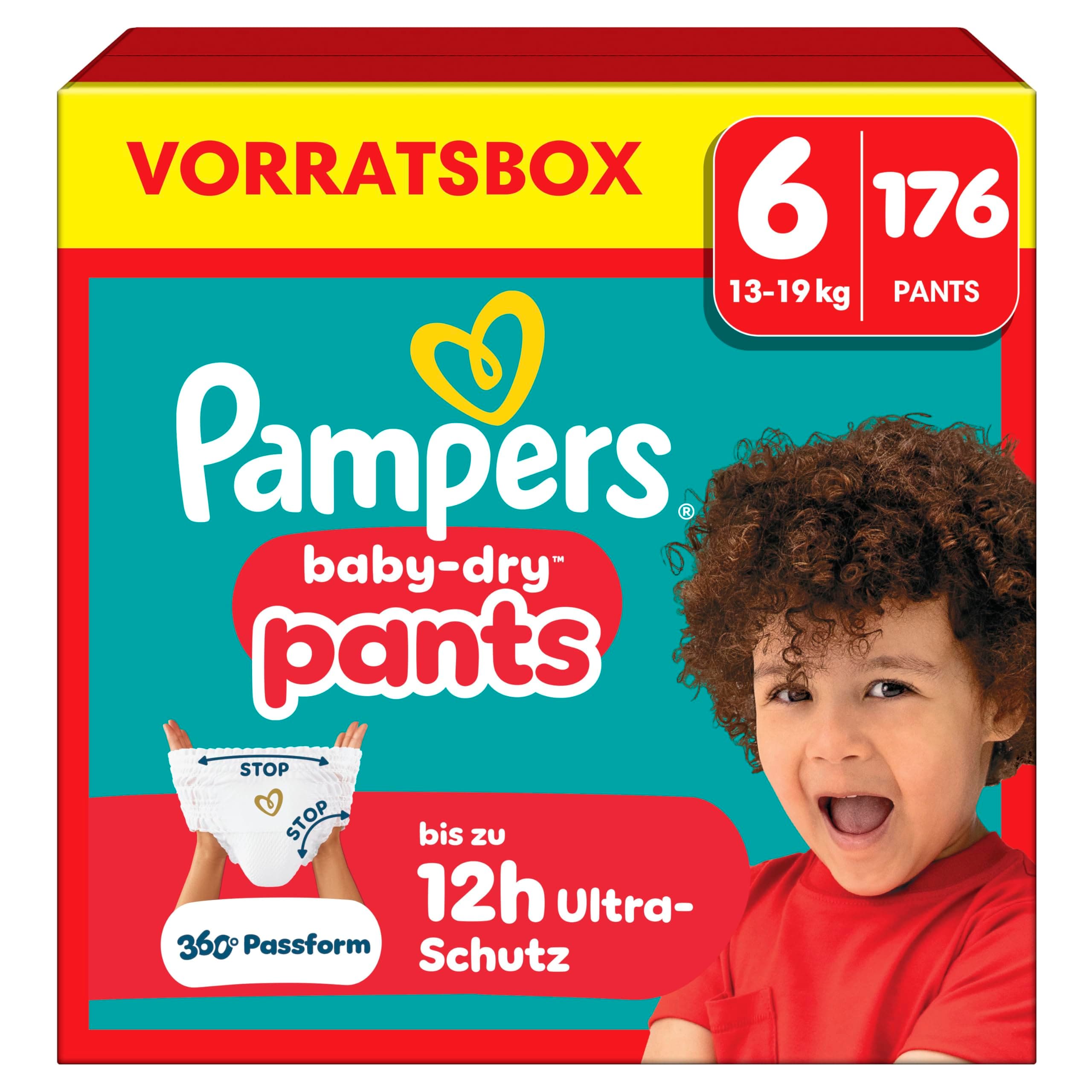 Pampers Baby-Dry Pants Größe 6, 176 Stück, 13-19 kg, 360° auslaufsichere Passform für Tag und Nacht