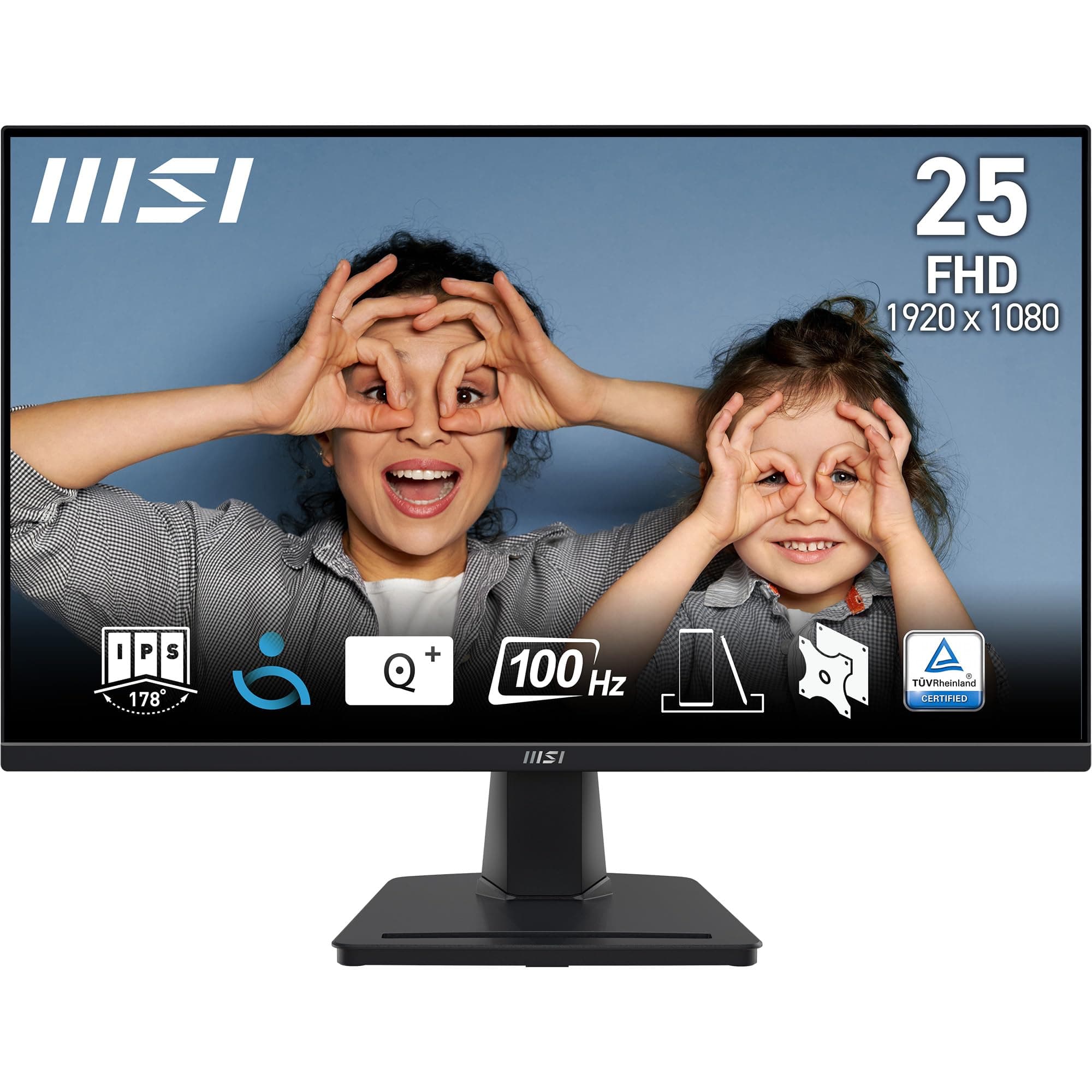 MSI PRO MP252 Monitor 24,5" - FHD IPS (1920 x 1080), 100 Hz, schermo Eye-Friendly, altoparlanti integrati, inclinabile, HDMI 1.4b, D-Sub (VGA)