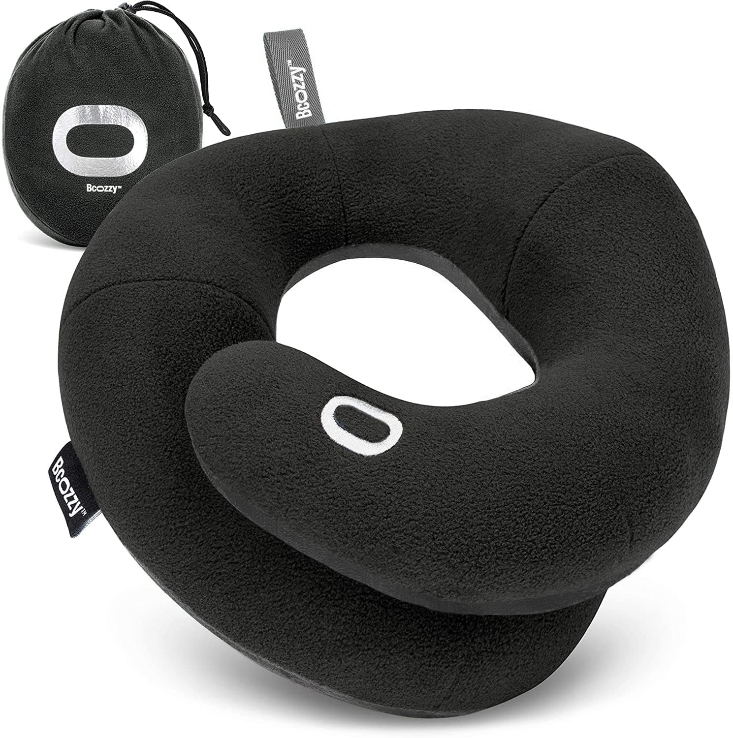 BCOZZY La Almohada Para el Cuello Para Viajes Brinda Doble Soporte Para La Cabeza, el Cuello y La Barbilla En Cualquier Oosición Para Dormir En Vuelos, Suave, Cómoda, Tamaño Large, Carbon