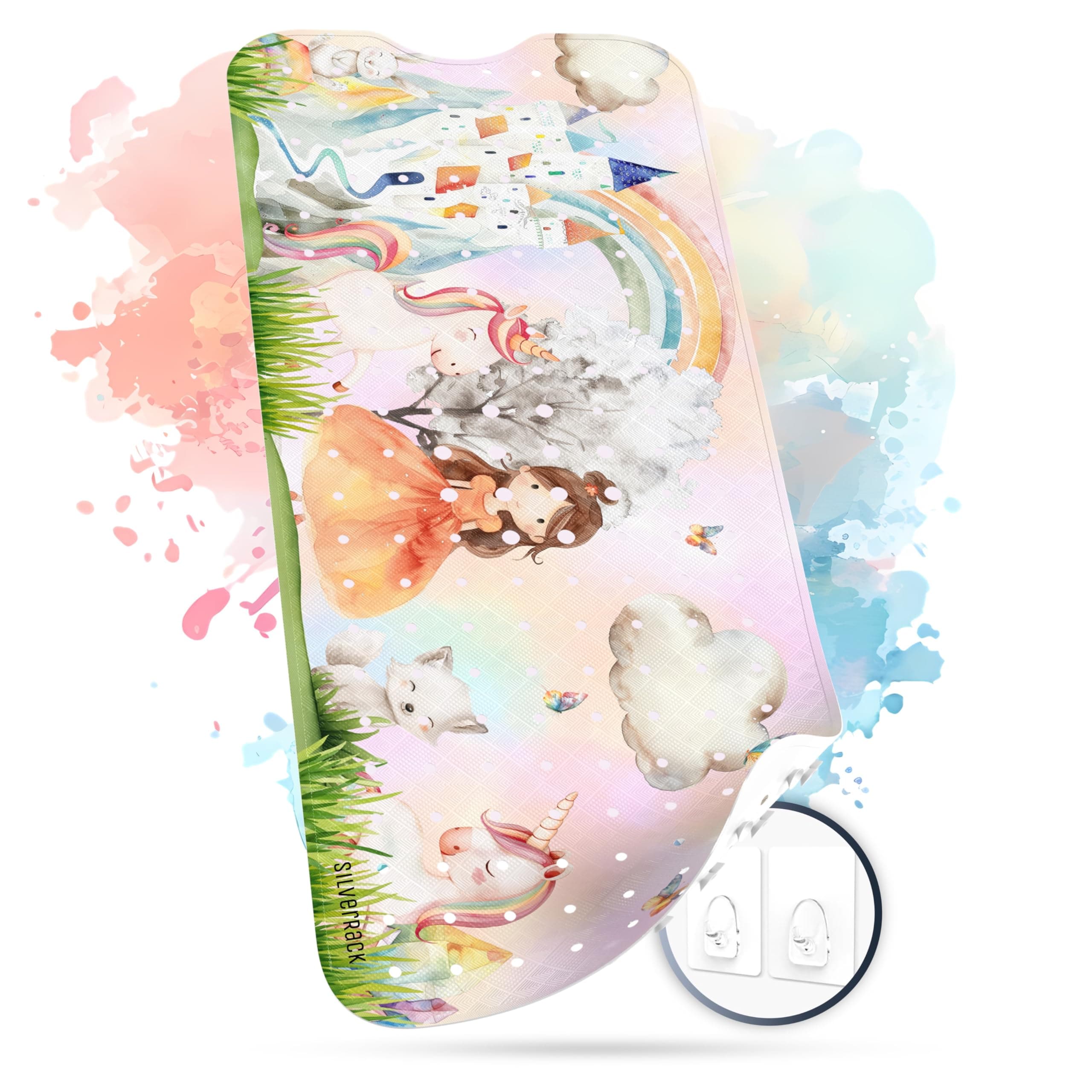 SilverRack - Tappetino da bagno antiscivolo per bambini 100x40 cm - Antiscivolo per vasca da bagno senza BPA - Tappetino da bagno per bambini - per neonati e bambini - Tappetino antiscivolo - Bath Mat