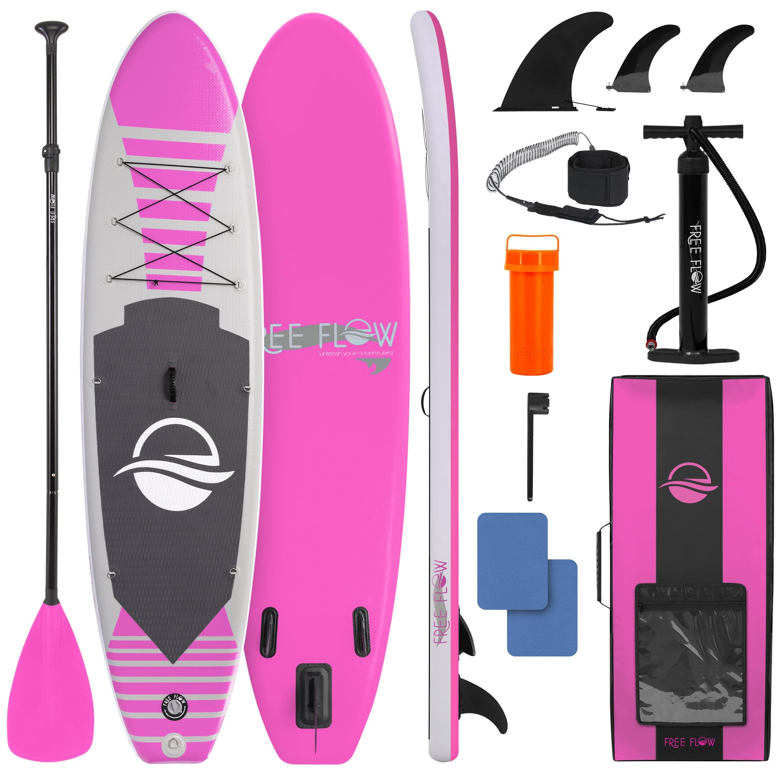 SereneLife Tabla Paddle Surf Hinchable, Paddle Board, Cubierta Antideslizante, Aleta Inferior para remar, Estuche para Guardar, Barco de pie para Jovenes y Adultos