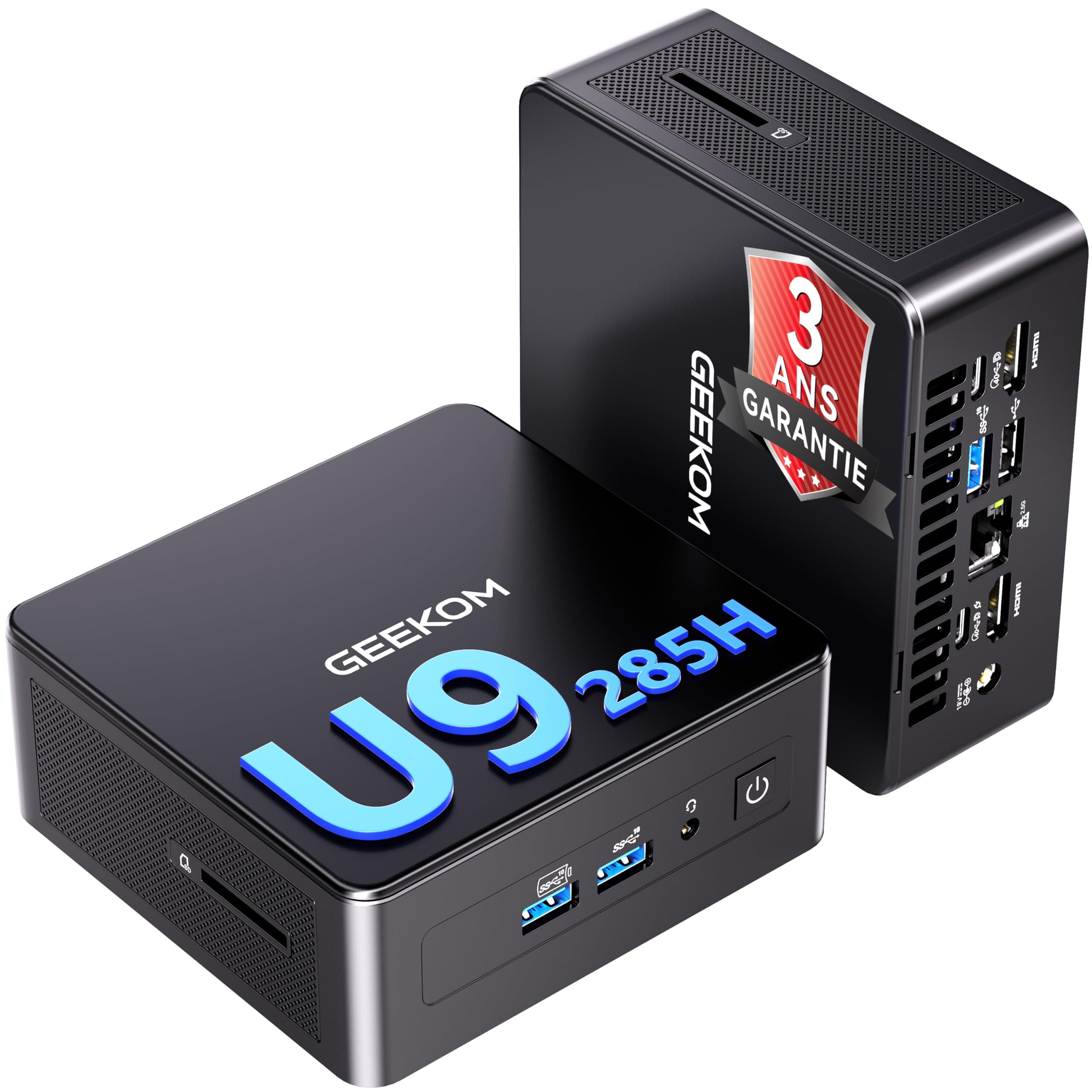 GEEKOM IT15 Mini PC IA Le Plus Puissant avec Intel Core Ultra 9 285H (15e Gén) | 32Go DDR5 & 2To SSD | GPU Intel Arc 140T 99 Tops | WiFi 7 | 8K Quad Display | Windows 11 Pro pour IA Gaming Création