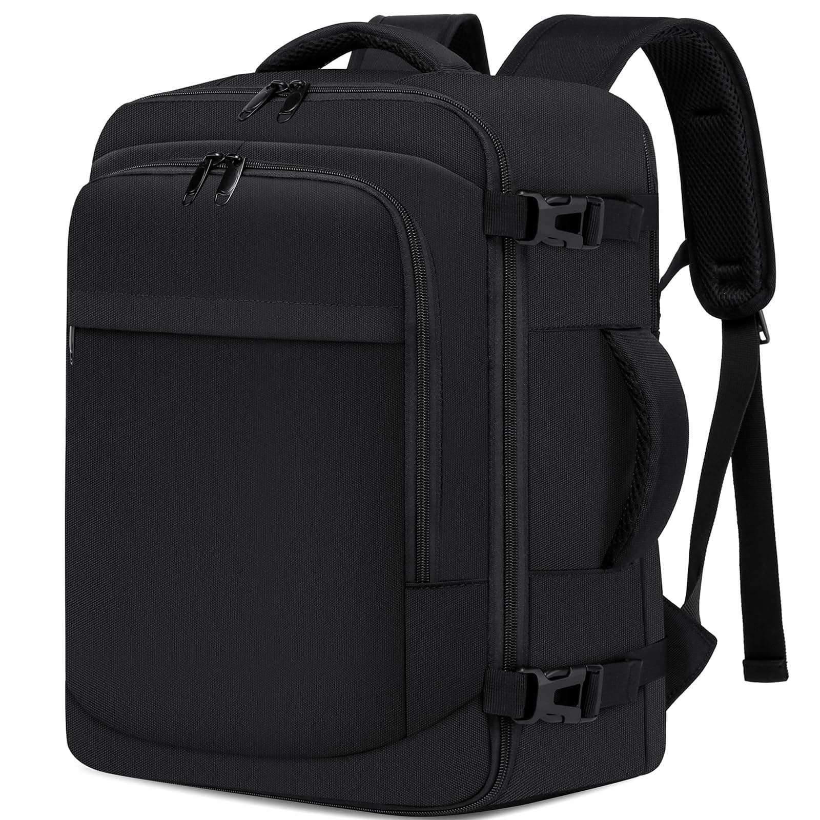 ENZOSUM Mochila Viaje Cabina Avion 40x30x20 para Ryanair,Mochila 40x30x20 para Vueling 24L Bolsa Viaje Mujer Hombre Equipaje de Mano 40x20x30 para Ryanair,Wizz Air,Vueling,EasyJet Negro