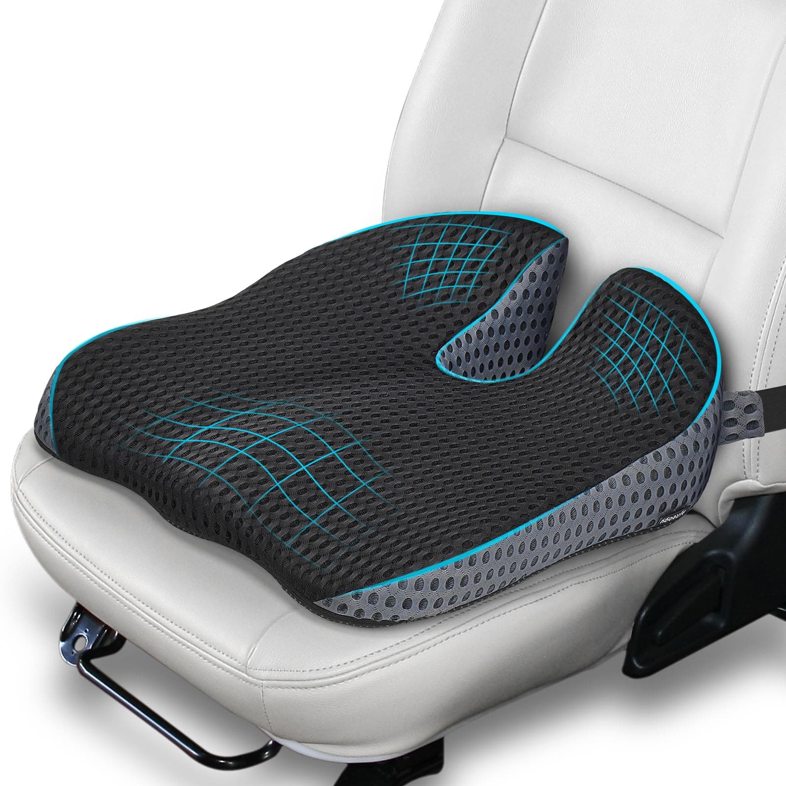 Ajiteogy Cuscino per Sedile Auto Guidatore - Elevazione Postura Adulti con Memory Foam - Accessori Auto Universali per Viaggi e Camion