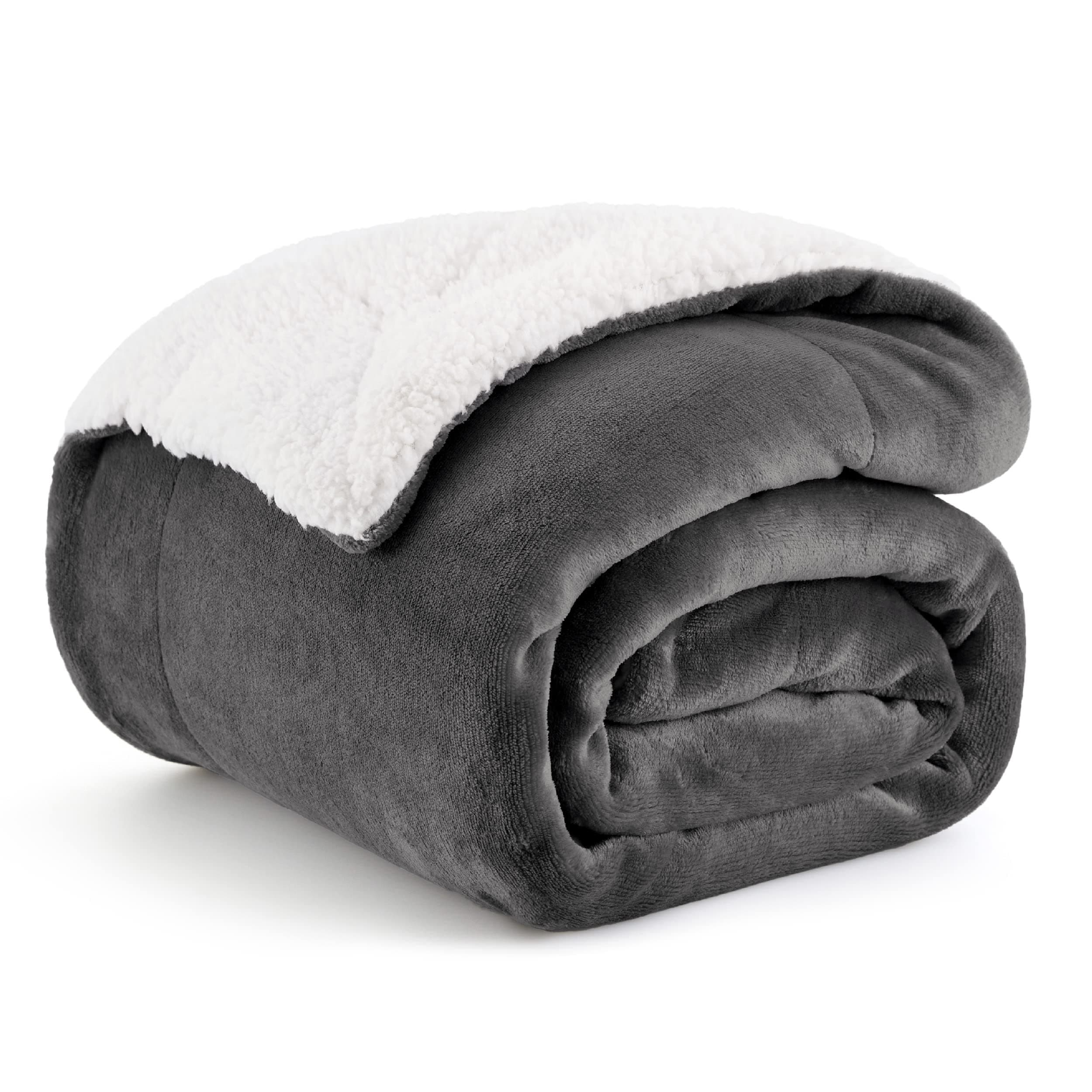 BEDSURE Kuscheldecke - Warm Sherpa Wolldecke & Sofadecke, Flauschig Sofaüberwurf Decke, Dicke Couchdecke, Fleecedecke, Flauschige Wohndecke für Couch, Anthrazit, 150x200 cm, XL