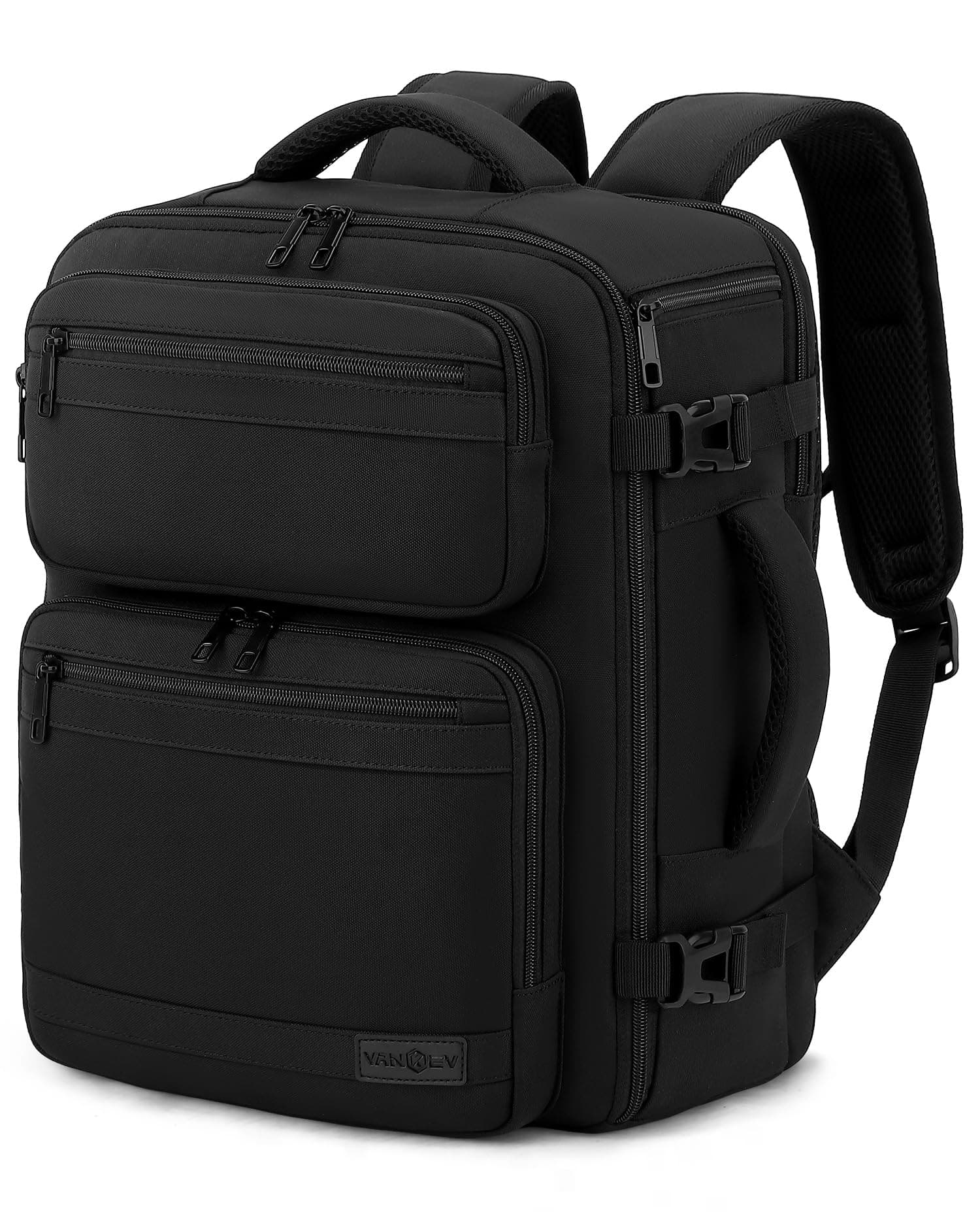 VANKEV Ryanair Easyjet Eurowings Wizz Air Zaino da Viaggio Aereo 40x30x20cm-24L, Bagaglio a Mano Per Viaggio Zaino per Laptop Adatto da 15,6 Pollici nero