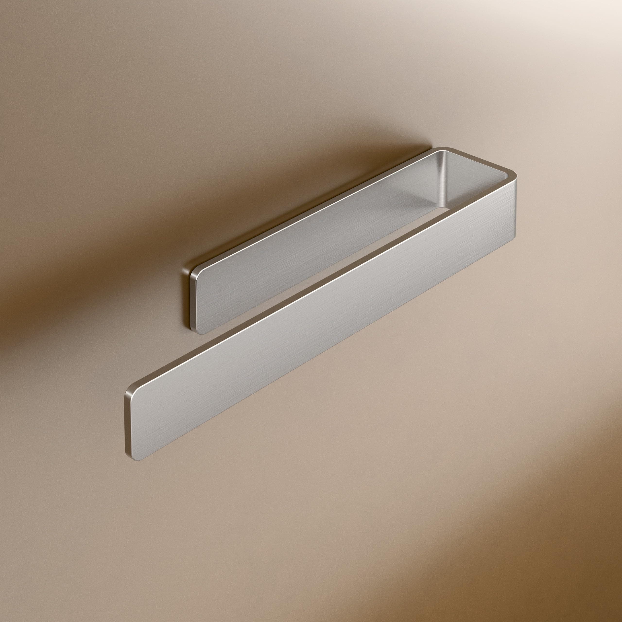 Barra portasciugamani LIEBHEIM senza forare - nastro adesivo di montaggio e superficie adesiva extra large - barra portasciugamani in acciaio inox da incollare (acciaio inox spazzolato, 22 cm)