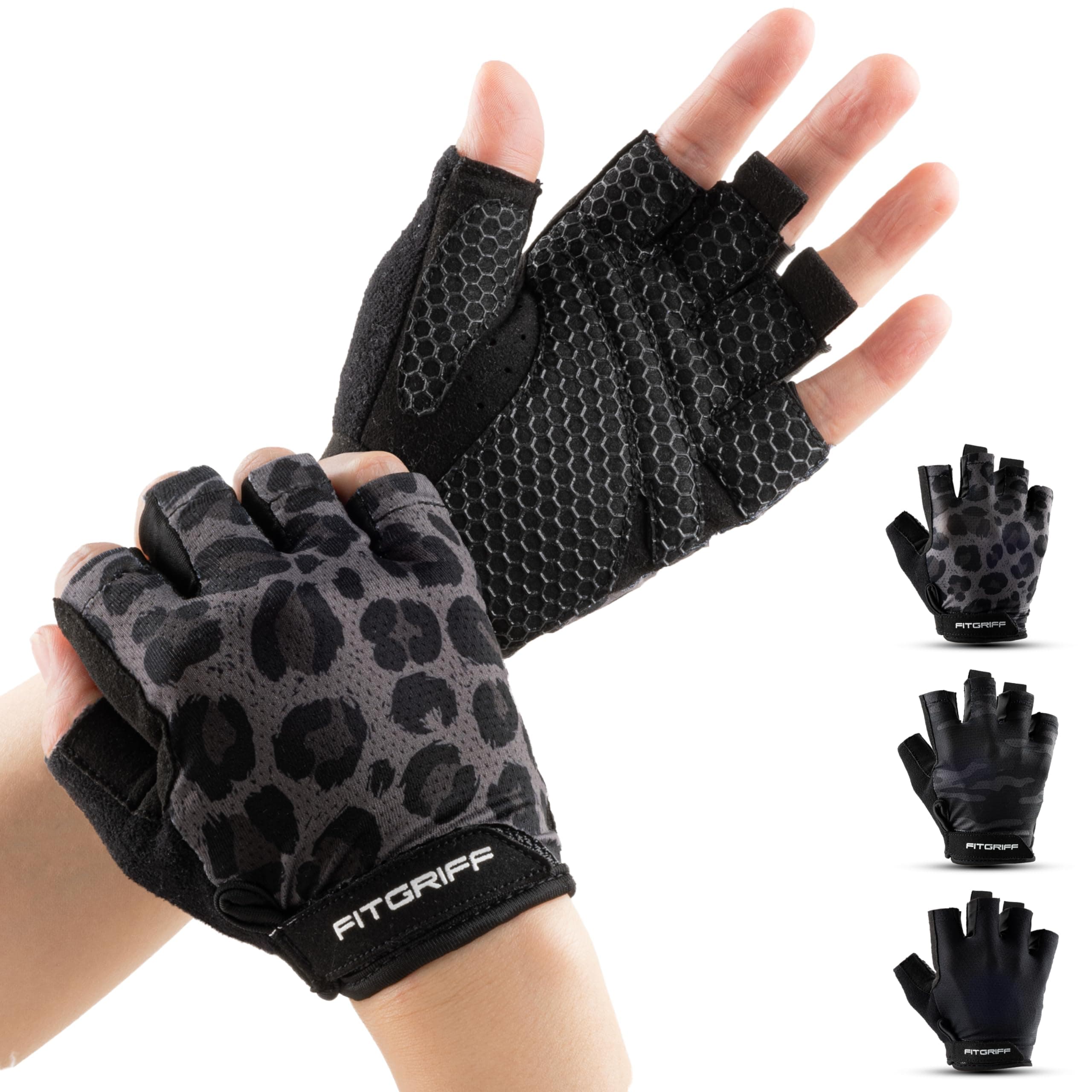 Fitgriff® Guantes Gimnasio Hombre y Mujer (Acolchado) - Accesorios para Gym, Fitness, Entrenamiento y Levantamiento de Pesas
