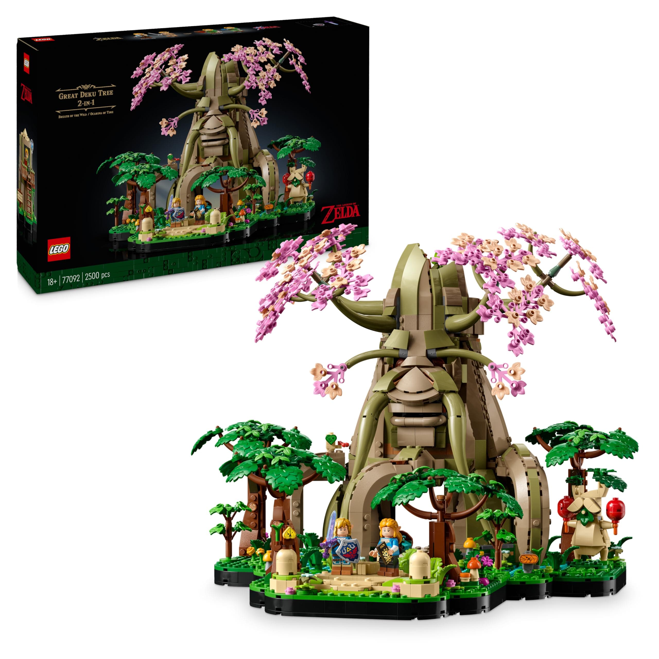 LEGO The Legend of Zelda Vénérable Arbre Mojo 2-en-1 - Kit de décoration Collector - Princesse Zelda & 3 minifigurines de Link - Set de Construction pour Adulte - Cadeau pour Fans de Jeux vidéo 77092