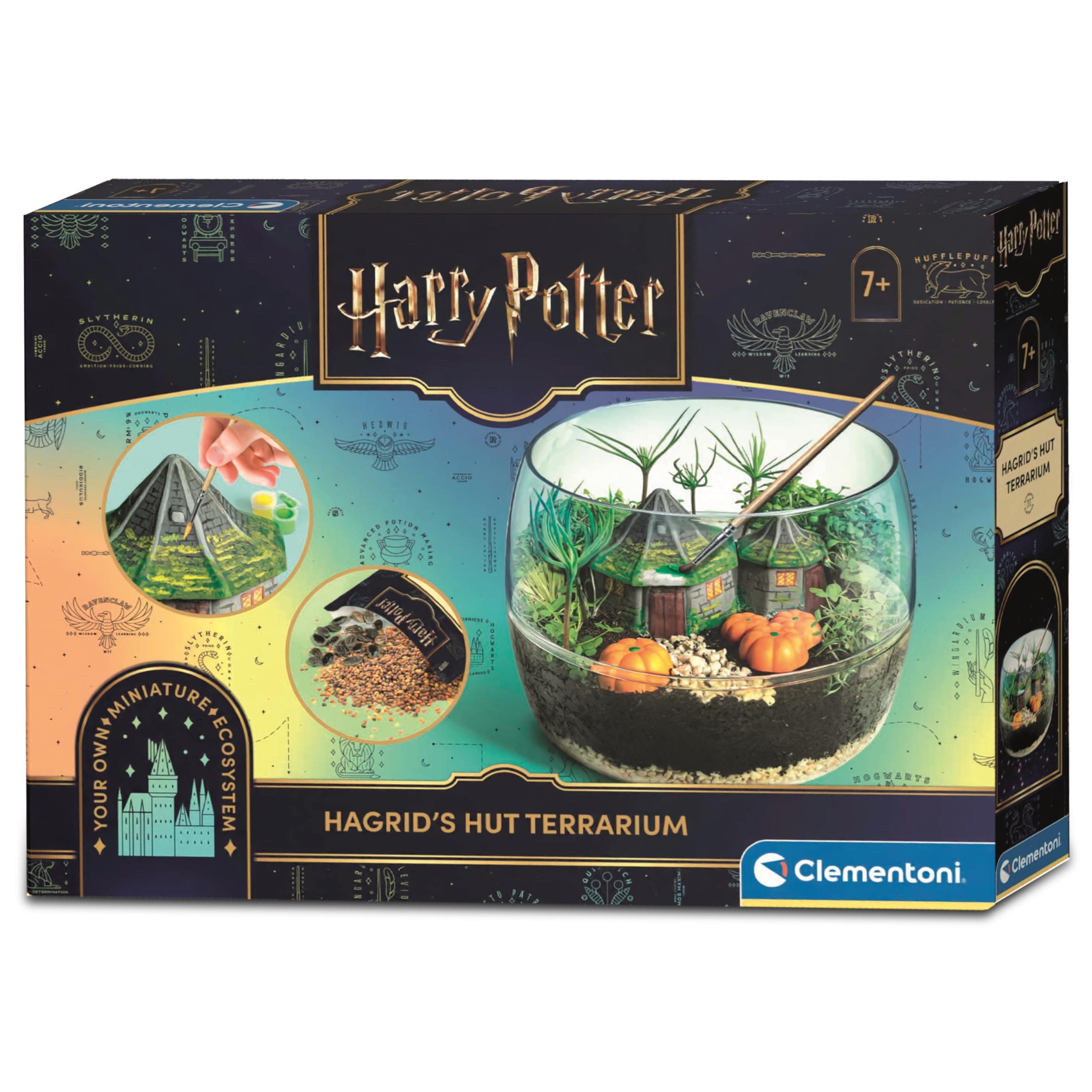 Clementoni | Terrarium Harry Potter pour Enfant 7 Ans+ | La Cabane D'Hagrid | À Construire | Activité Botanique Créative DIY | Kit Écologique Avec Plâtre, Graines, Tourbe | Idée Cadeau Enfant