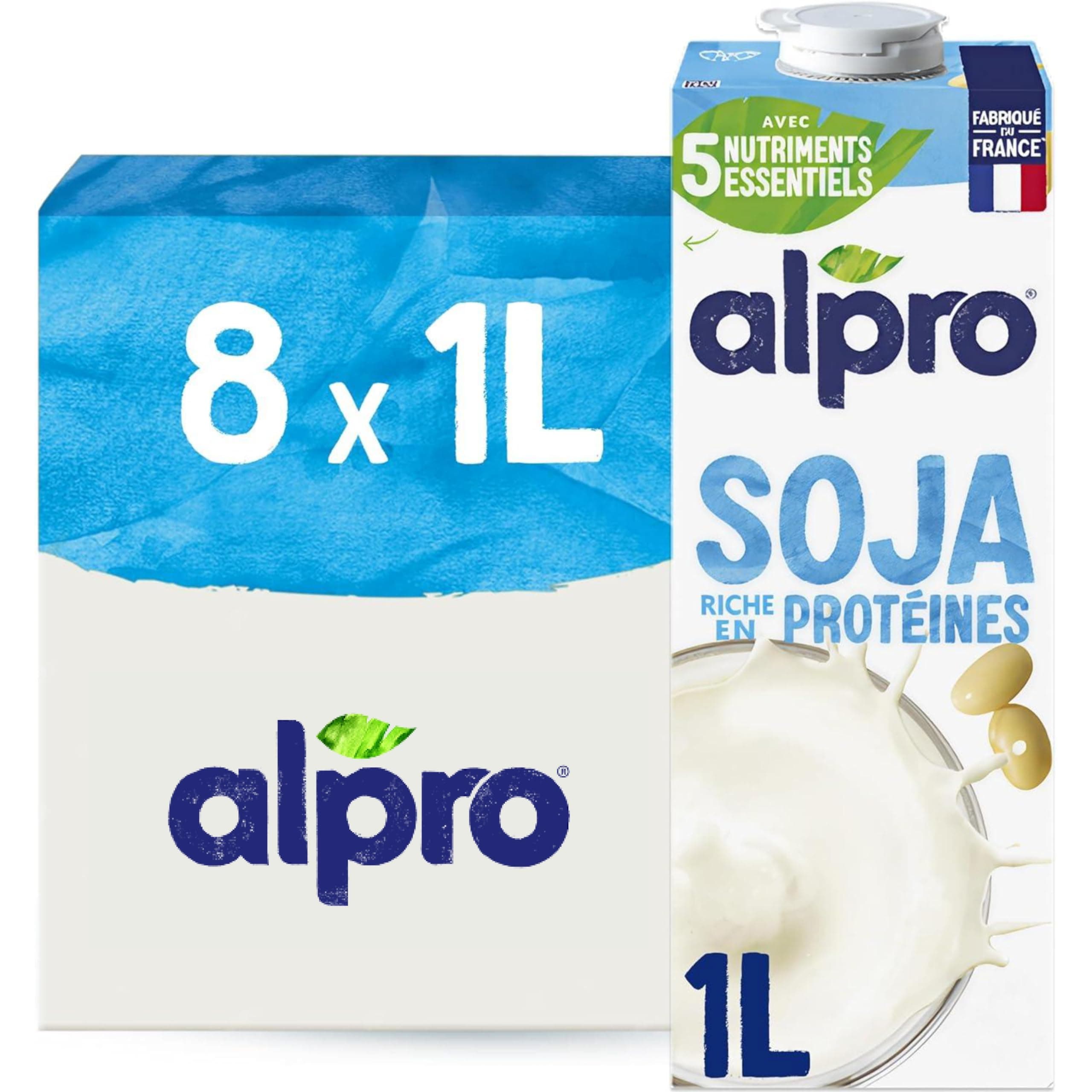 Alpro - Boisson végétale - Soja - 1L - Lot de 8x1L