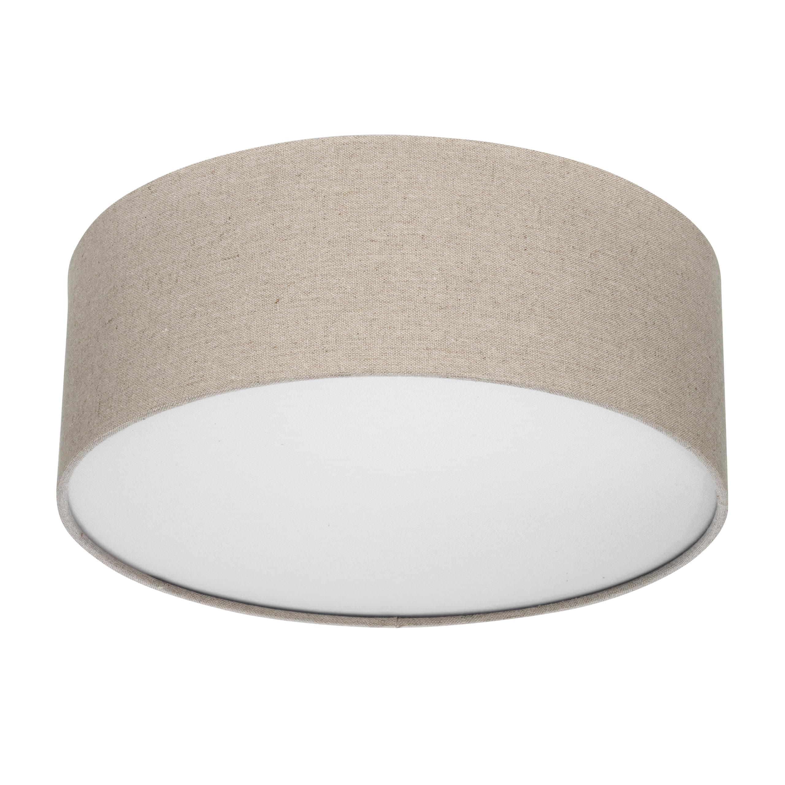 REV LED Deckenleuchte - Deckenlampe Schlafzimmer, Wohnzimmer & Küche rund 30cm mit Stoff-Lampenschirm im Vintage-Look, taupe