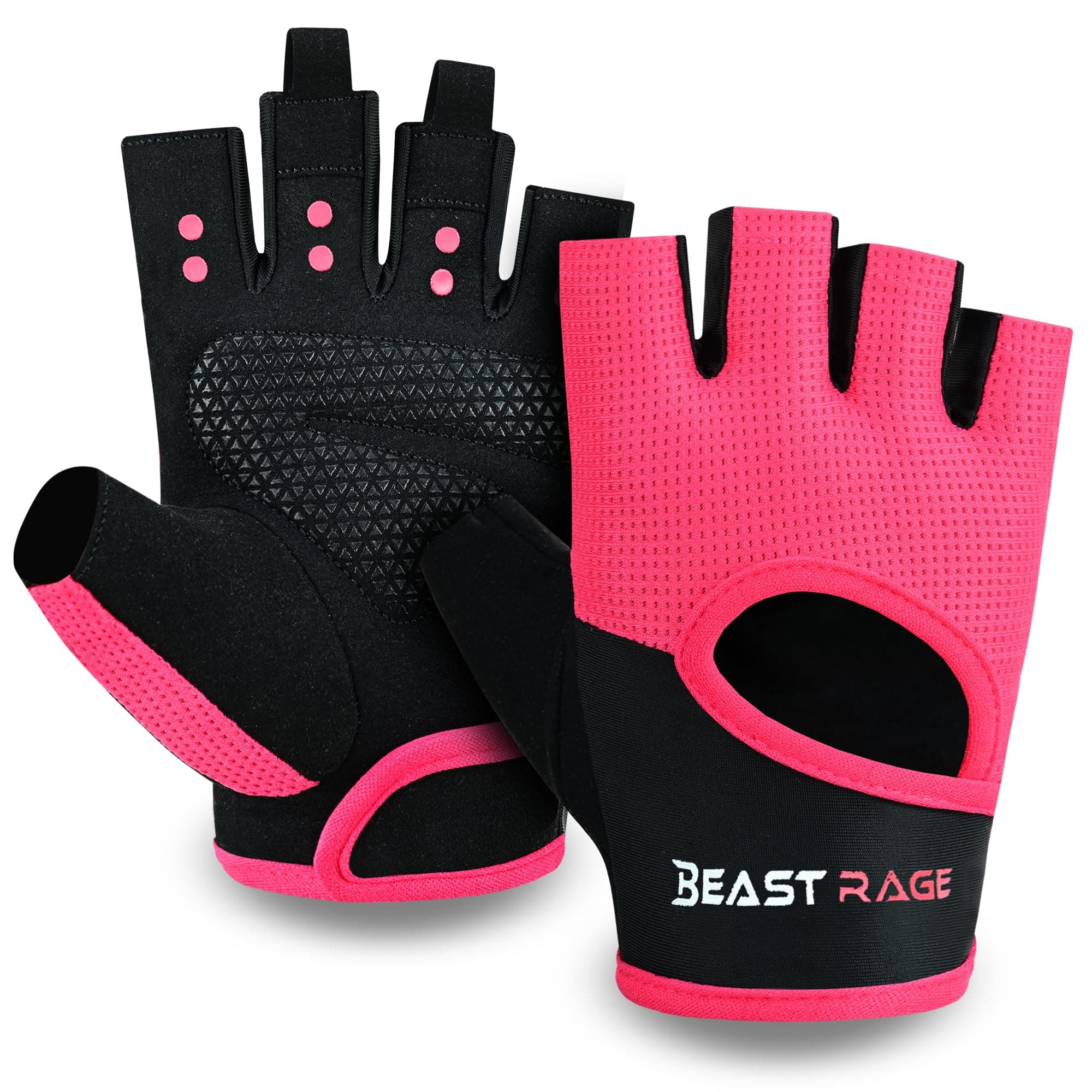 BEAST RAGE Guantes de Fitness Transpirables para Hombres y Mujeres Guantes de Levantamiento de Pesas de Entrenamiento de Gimnasia Antideslizante Crossfit Musculation Cycling