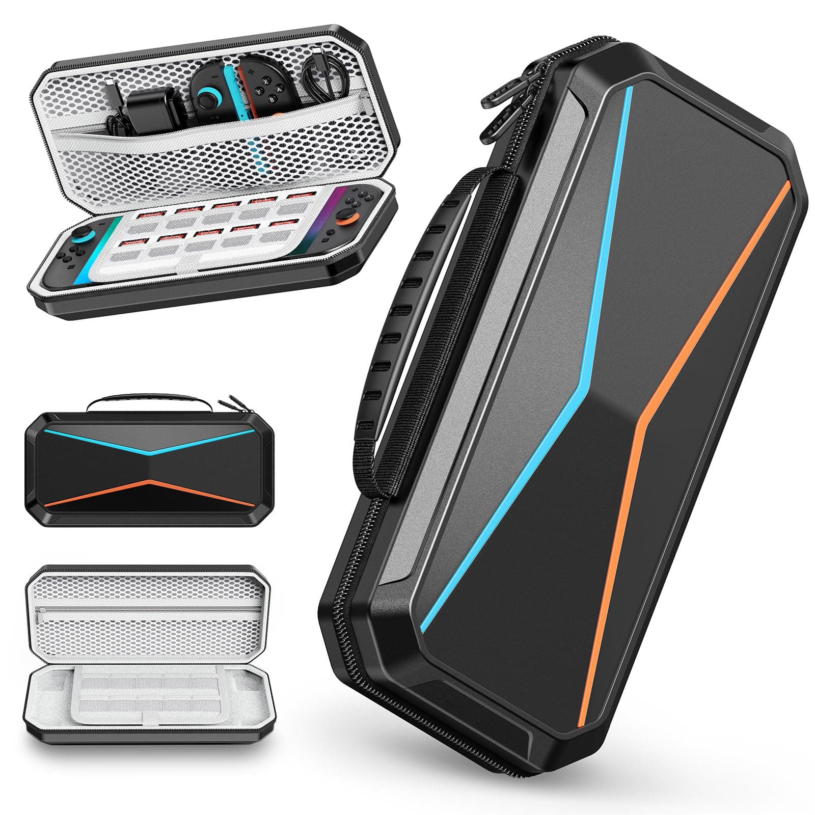 Lmcpa Duro Funda para Consola Nintendo Switch 2 2025, Estuche de Viaje con 10 Cartuchos de Juego, PC Funda Rígido Portátil Protector para Consola Nintendo Switch 2 2025 y Accesorios, Negro