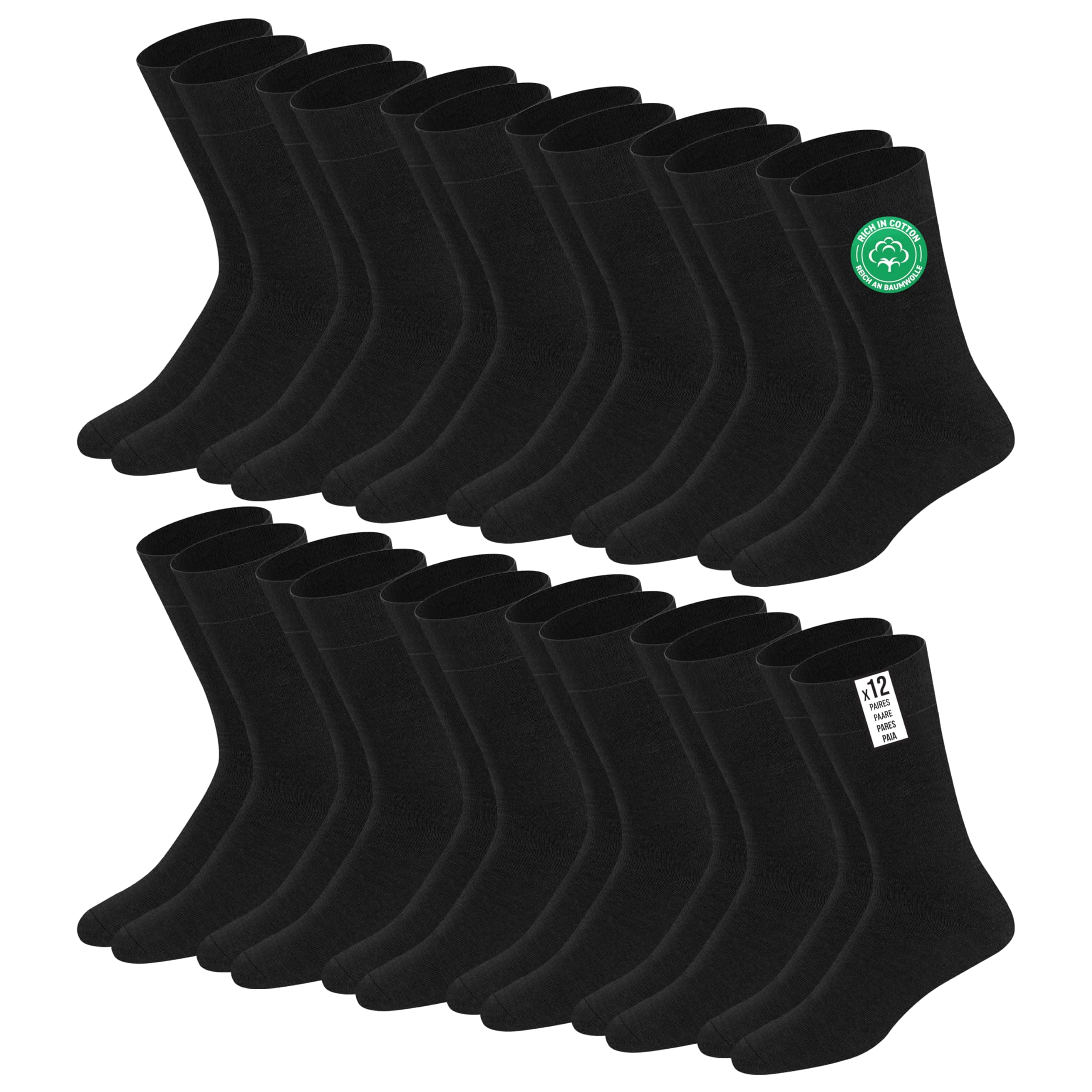 SOXCO calcetines de algodón para hombre hasta la pantorrilla, Paquete de 12 Pares