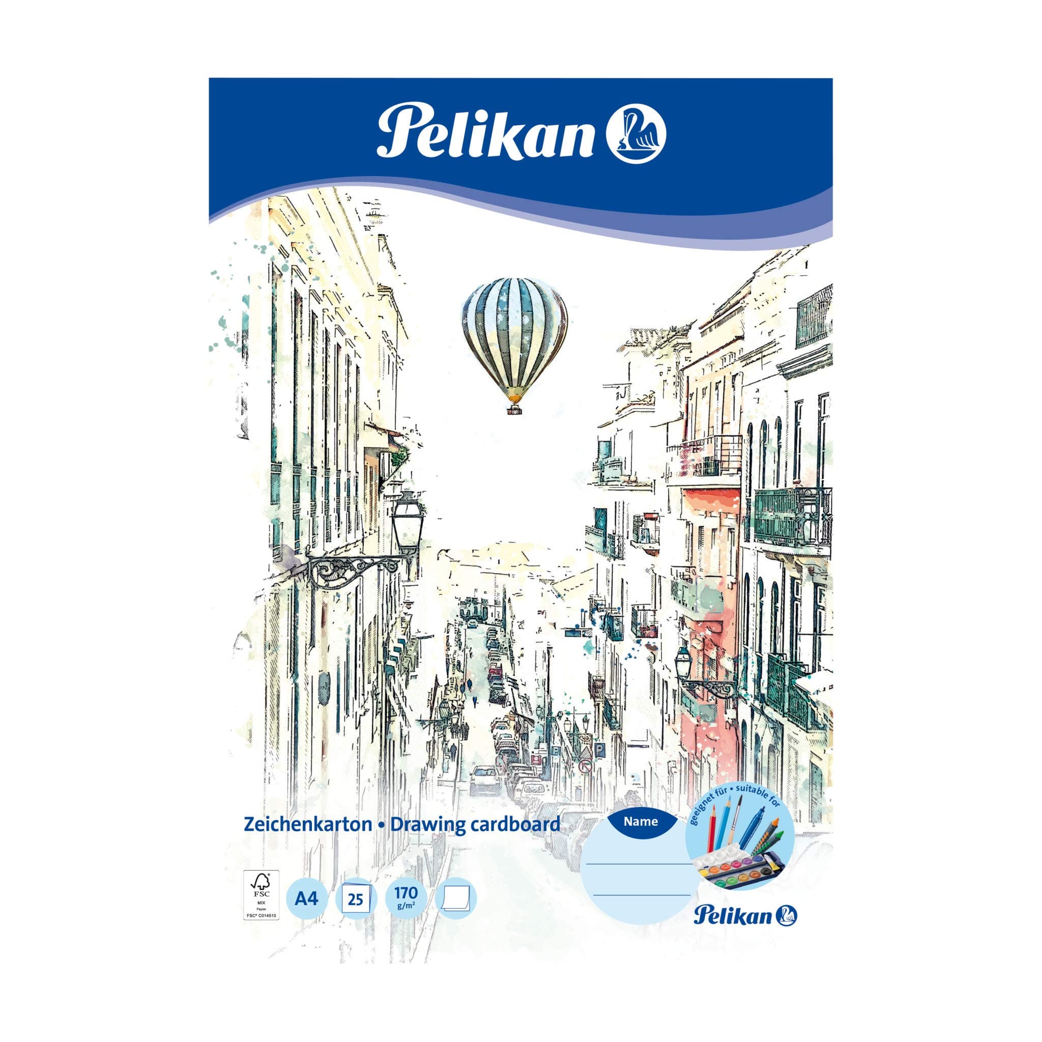 Pelikan 236805 Zeichenkarton A4, 25 Blatt, 1 Stück C4/25