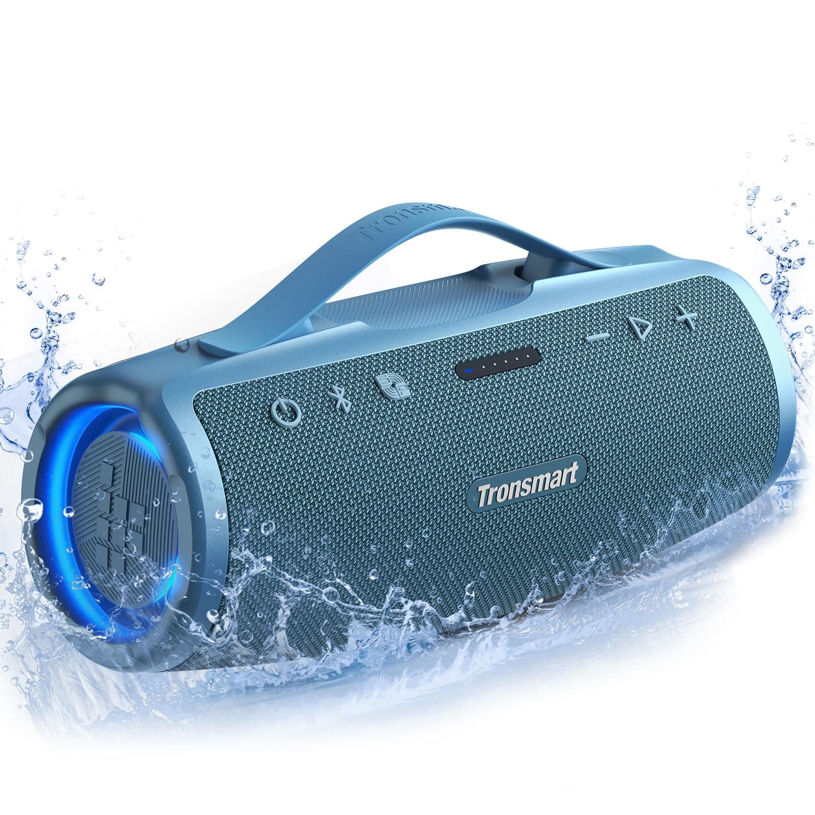 Tronsmart Mirtune S100 Altavoz Bluetooth 50W, Altavoz Portátil Potente, Resistente al Agua IPX7, Retractable Handle, 20H de Reproducción, Sonido Estéreo, Aux y Powerbank, Speaker con EQ para Exterior