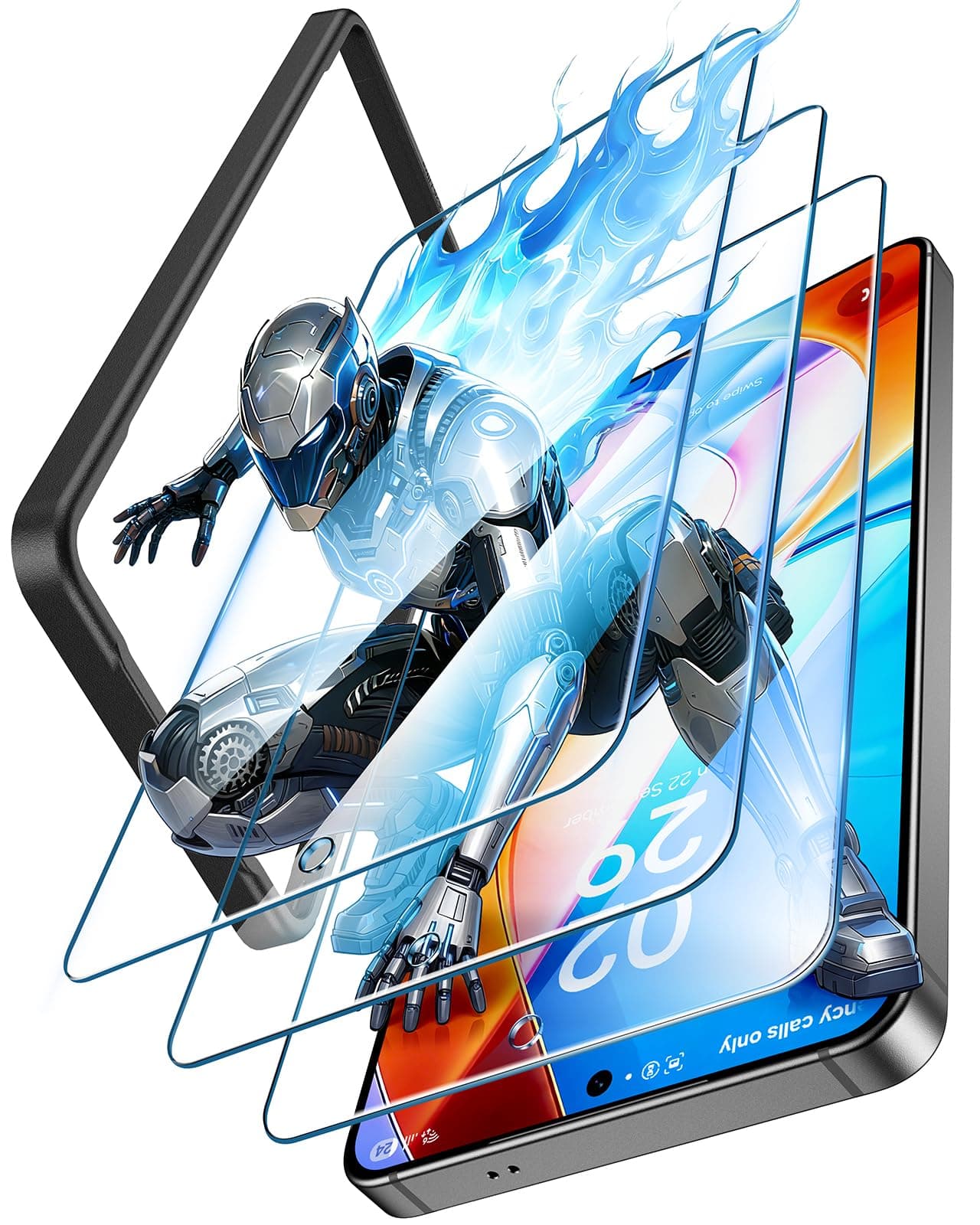 LK 3 Pcs Verre Trempé for Samsung S26, Contenir 3pcs Protection écran,avec Cadre d'Installation (Anti-Rayure,sans Bulles d'Air,9H Dureté,Ultra Clair)