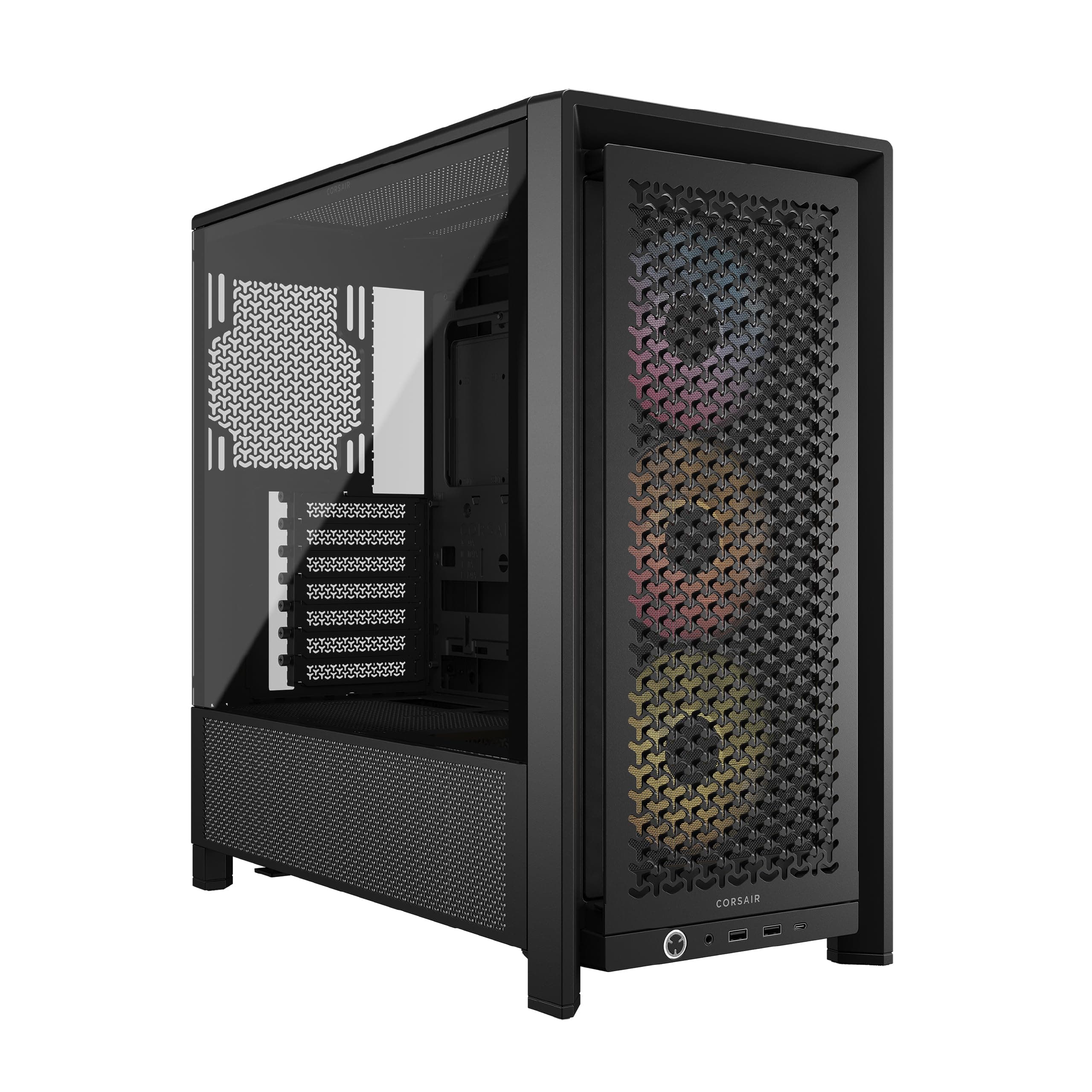 CORSAIR FRAME 4000D RS ARGB Case modulare Mid–Tower ATX per PC – Flusso d'aria elevato, 3 ventole RS ARGB preinstallate, ASUS BTF, MSI Project Zero, Gigabyte Project Stealth – Nero