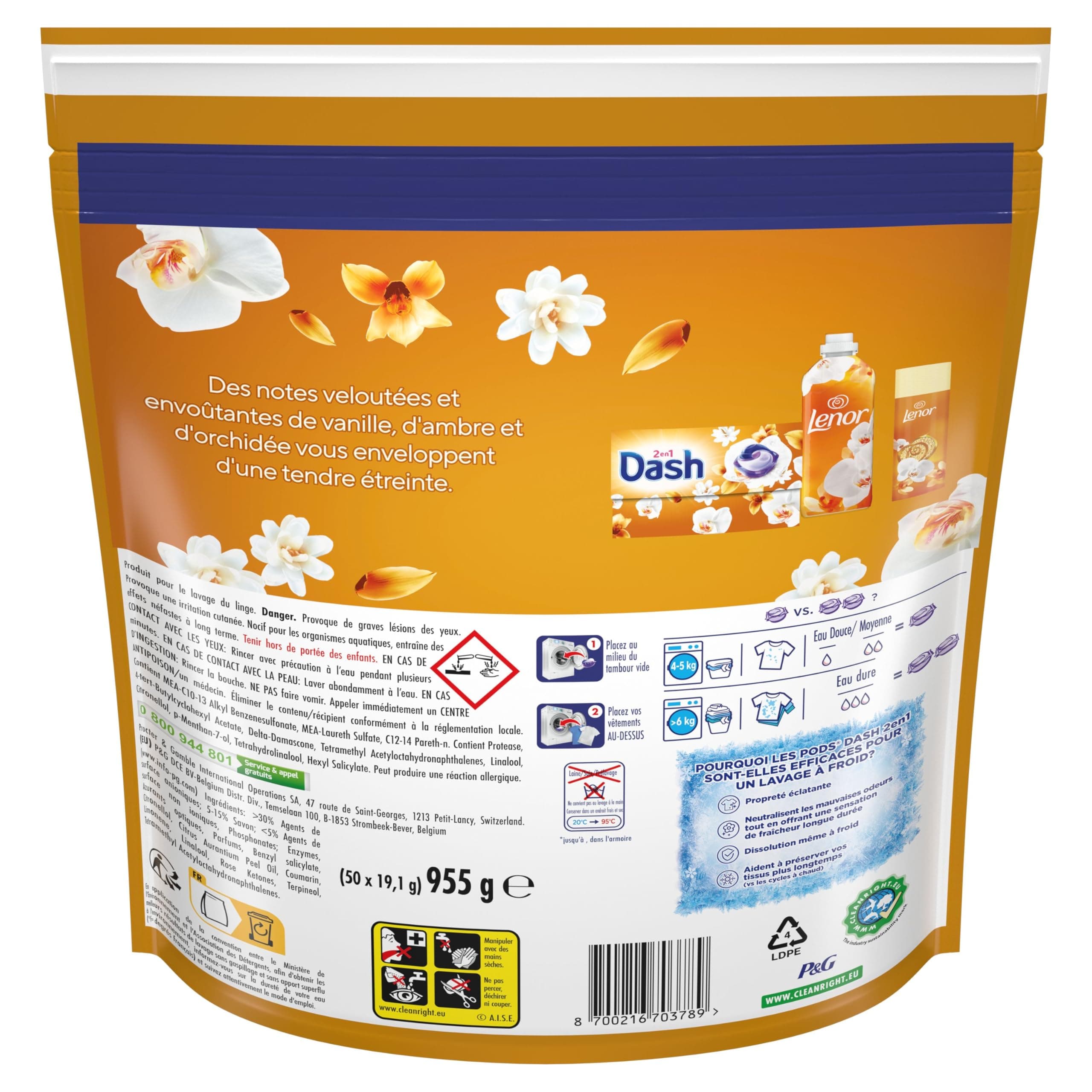 Dash 2en1 PODS, 3 Semaines De Fraîcheur Avec L’Adoucissant Lenor