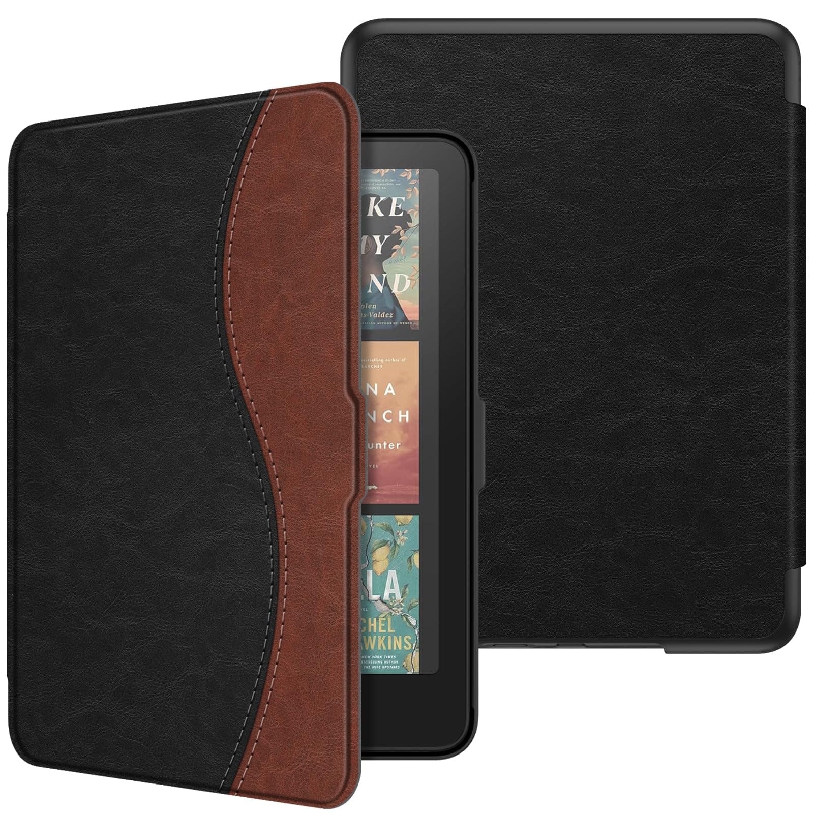 Fintie Hülle für 7" Kindle Paperwhite(12. Generation) - 2025/2024, Leichte Schutzhülle Case mit Auto Sleep/Wake für Kindle Colorsoft/Paperwhite Signature Edition, Schwarz/Braun