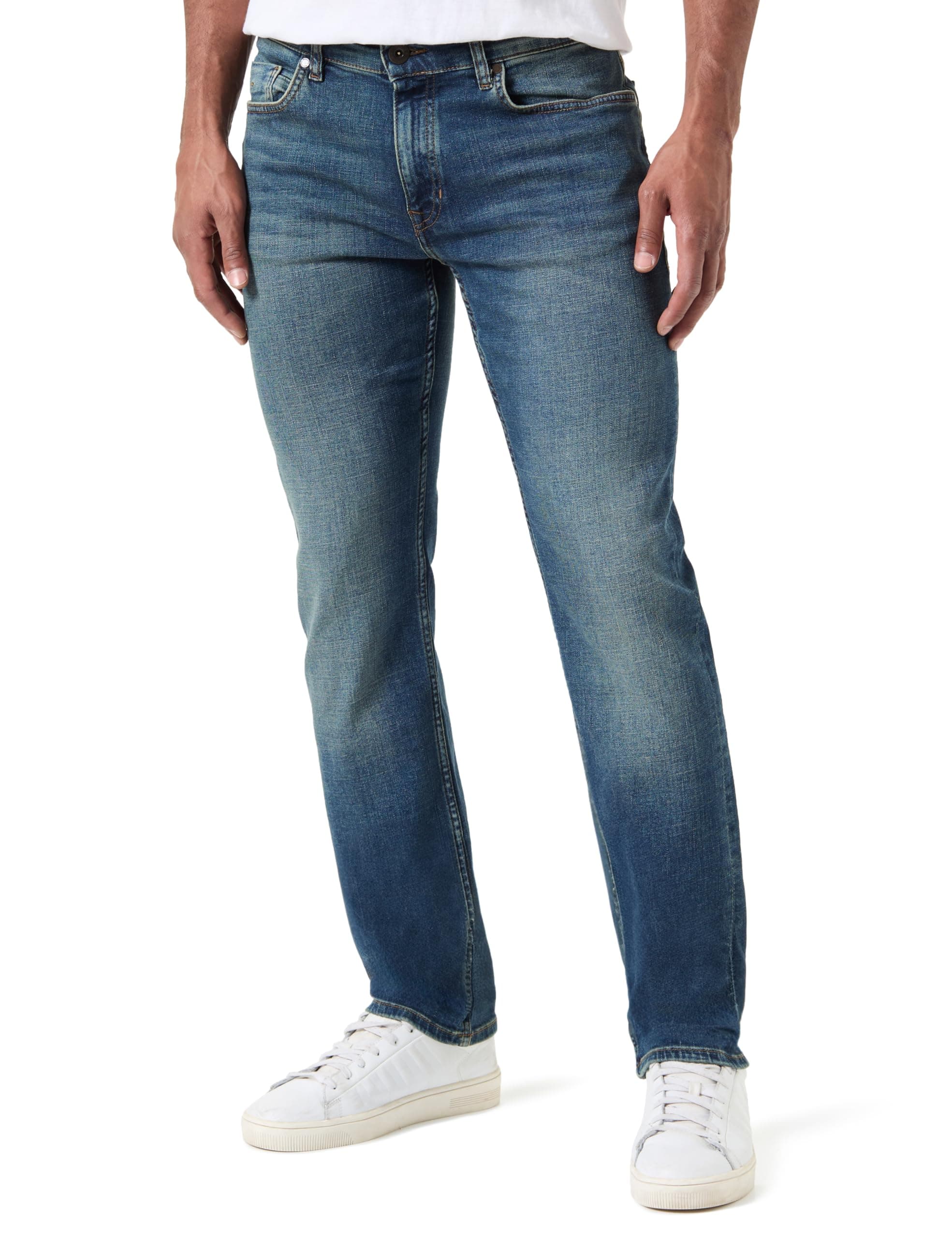 Marc OߴPolo Herren Jeanshose mit Stretch-Anteil Regular Fit, Blau (Authentic Mid), W33/L34