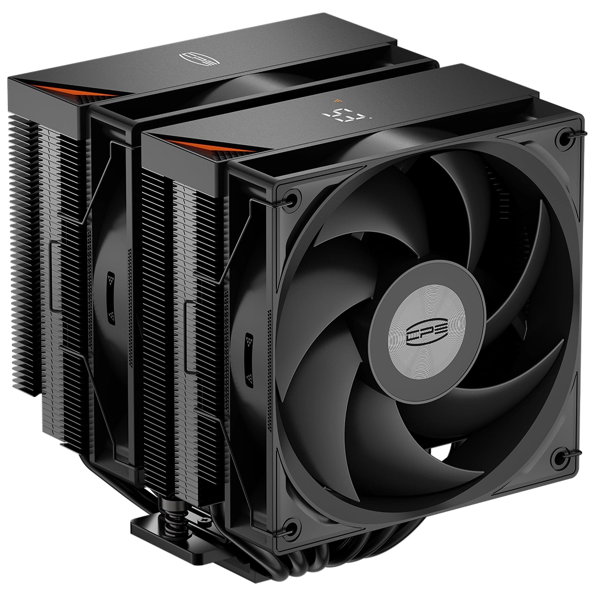 PCCOOLER CPS RT620Pro Digital BK Refroidisseur de processeur avec affichage numérique, 6 caloducs en cuivre, deux ventilateurs FDB de 120 mm, pour AMD AM4/AM5, Intel LGA 115X/1200/1700/1851