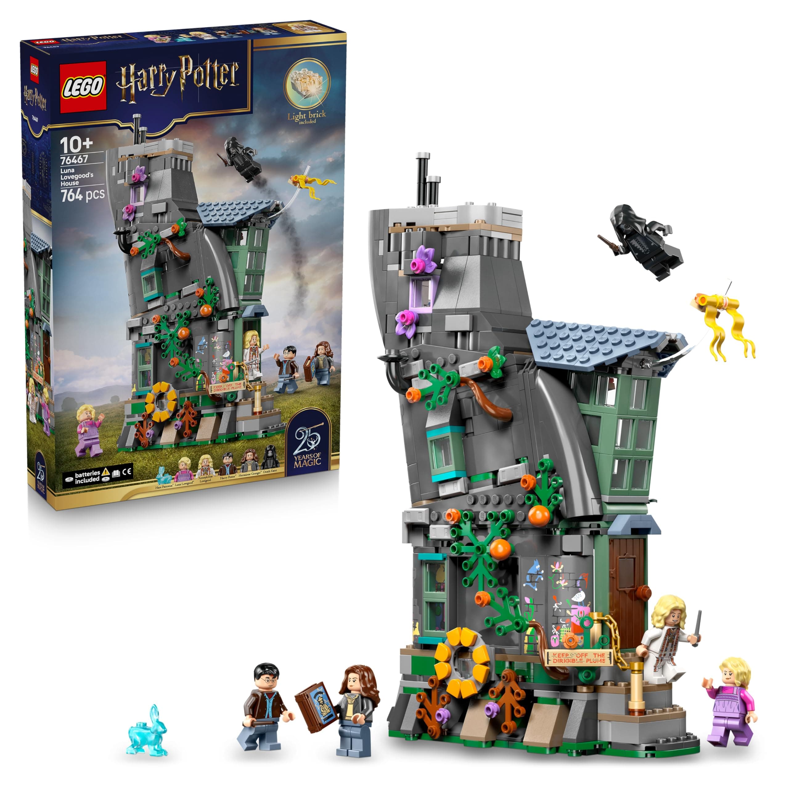 LEGO Harry Potter Casa de Luna Lovegood de Juguete - Kit de Maquetas con Ladrillo con Luz y 5 Minifiguras Inc. Hermione - Decoración del Dormitorio - Regalo para Niñas, Niños y Fans de 10+ Años 76467