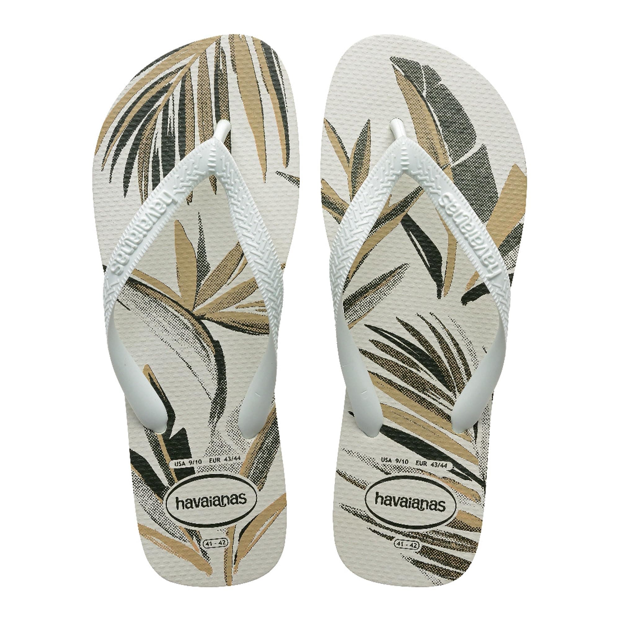 Havaianas - Aloha, Infradito Da Uomo Comode, Resistenti Ed Estive, Suola Stampata A Foglie, Suola Antiscivolo