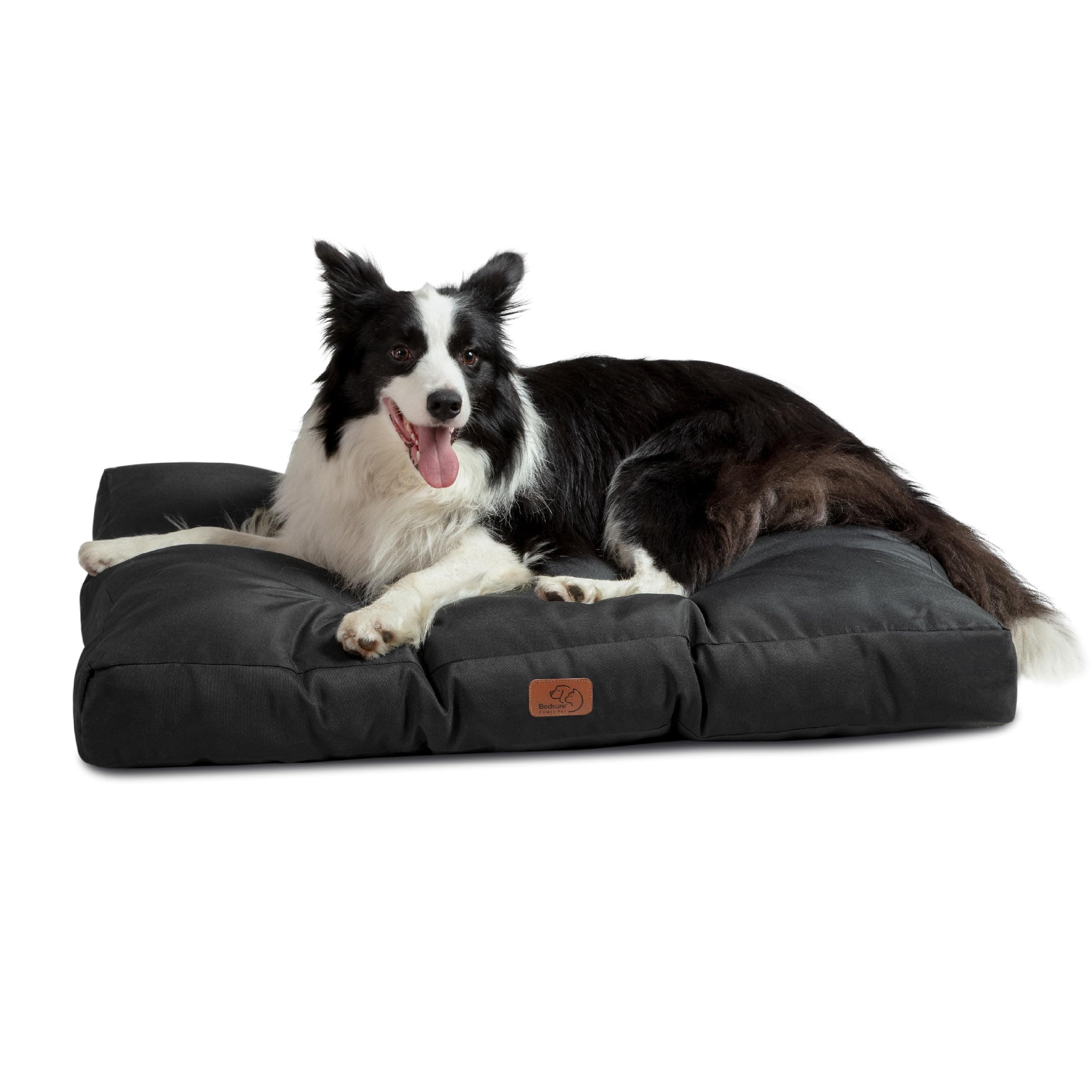 BEDSURE Hundebett große Waschbar - 91x68 cm hundematratze kühlmatte L für Hunde, Outdoor gepolstert Hundematte tiefschwarz in 10cm Höhe, selbstkühlend Grosse XL Hundekissen für Sommer