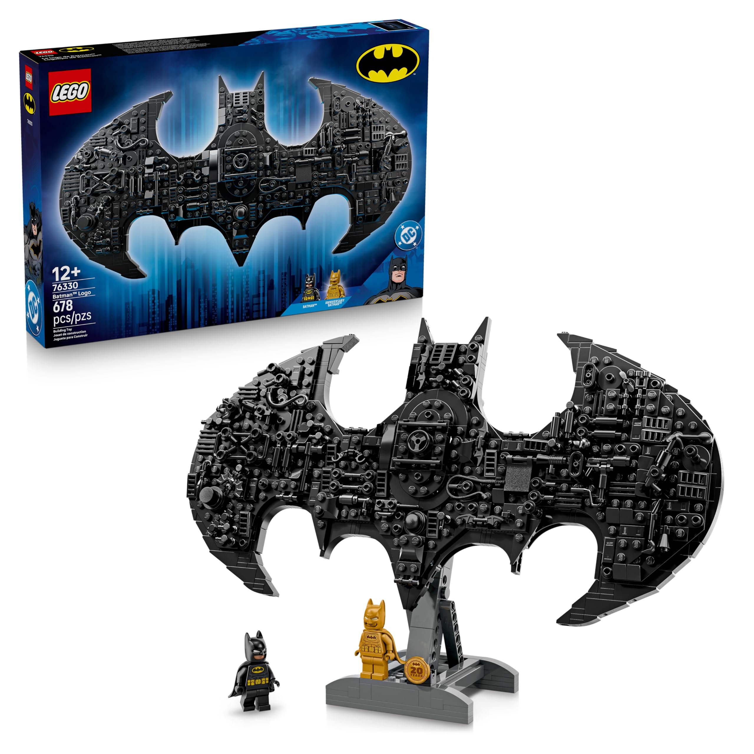 LEGO DC Batman: Batman Logo - Superhelden Spielzeug mit Minifiguren - Kreativer Modellbau für Jungen und Mädchen - DIY Deko für Kinderzimmer - Geschenk für Fans ab 12 Jahren - 76330
