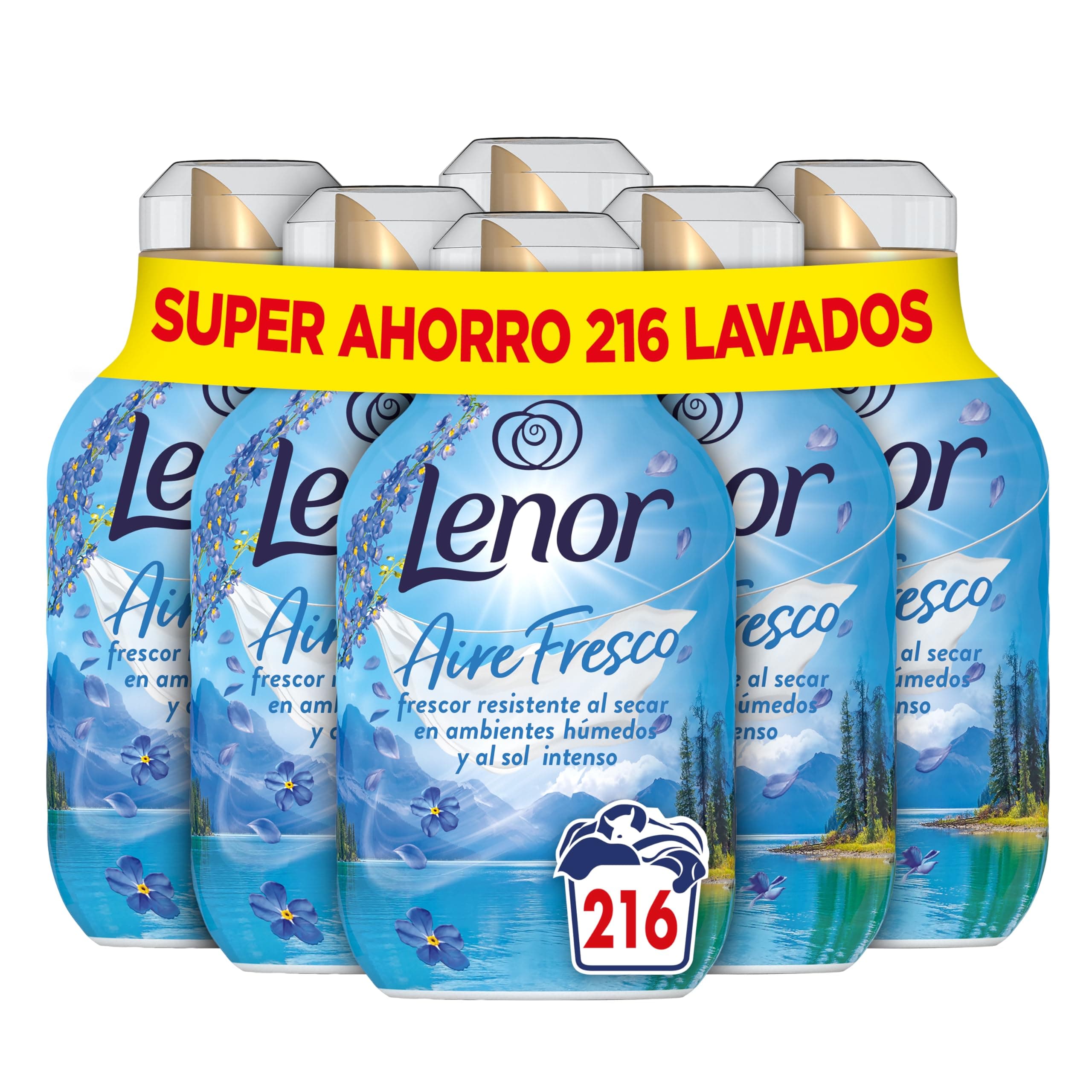 Lenor Aire Fresco Suavizante Para Ropa Frescor Alpino 36 Lavados, 504ml, Frescor Resistente Al Secar En Ambientes Húmedos O Al Sol Intenso
