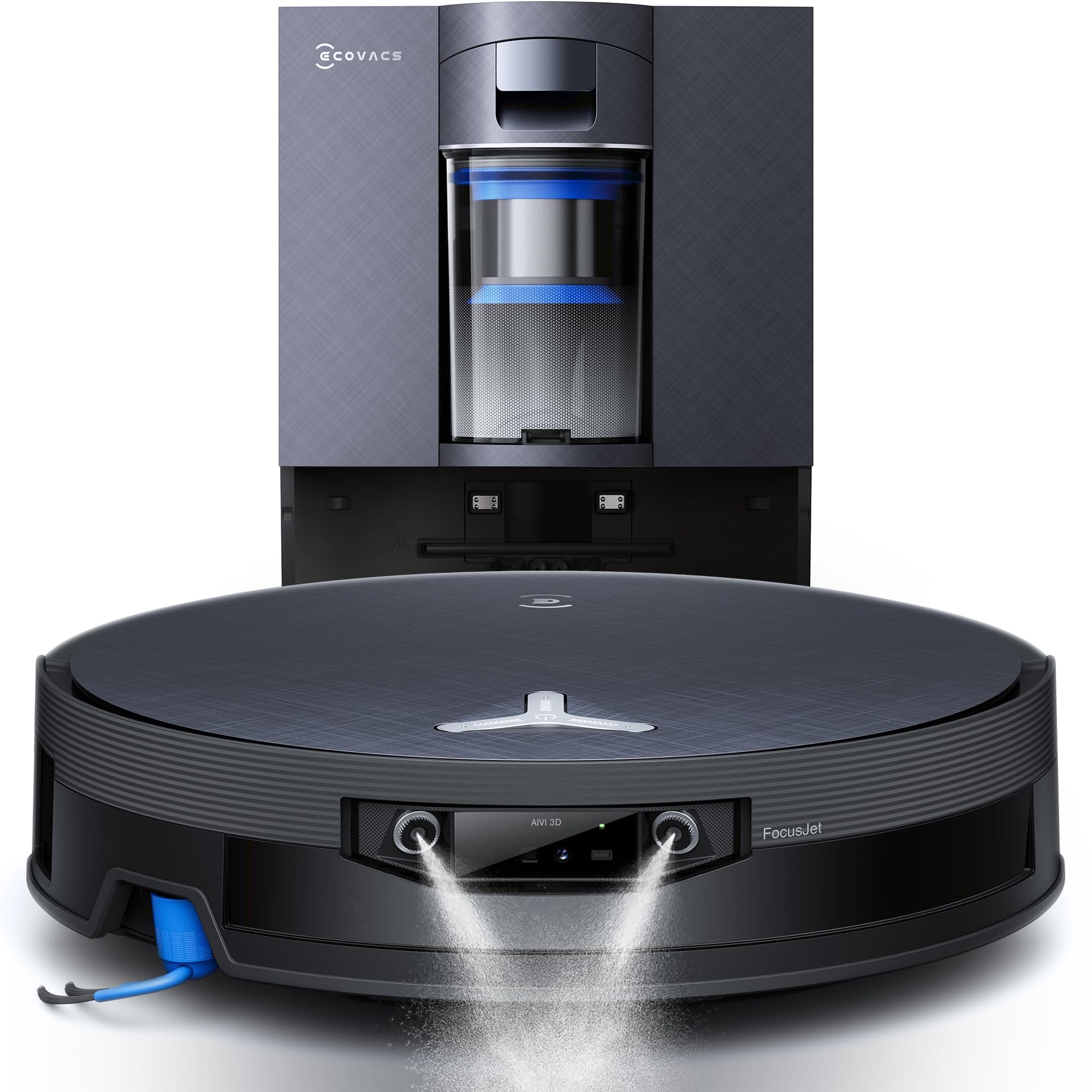 ECOVACS X12 OMNICYCLONE Robot Aspirapolvere Lavapavimenti, BLAST e 22.000 Pa, FocusJet anti-macchie, PowerBoost ultrarapido, OZMO ROLLER 3.0, rullo smart esteso, sollevamento, PureCyclone 2.0