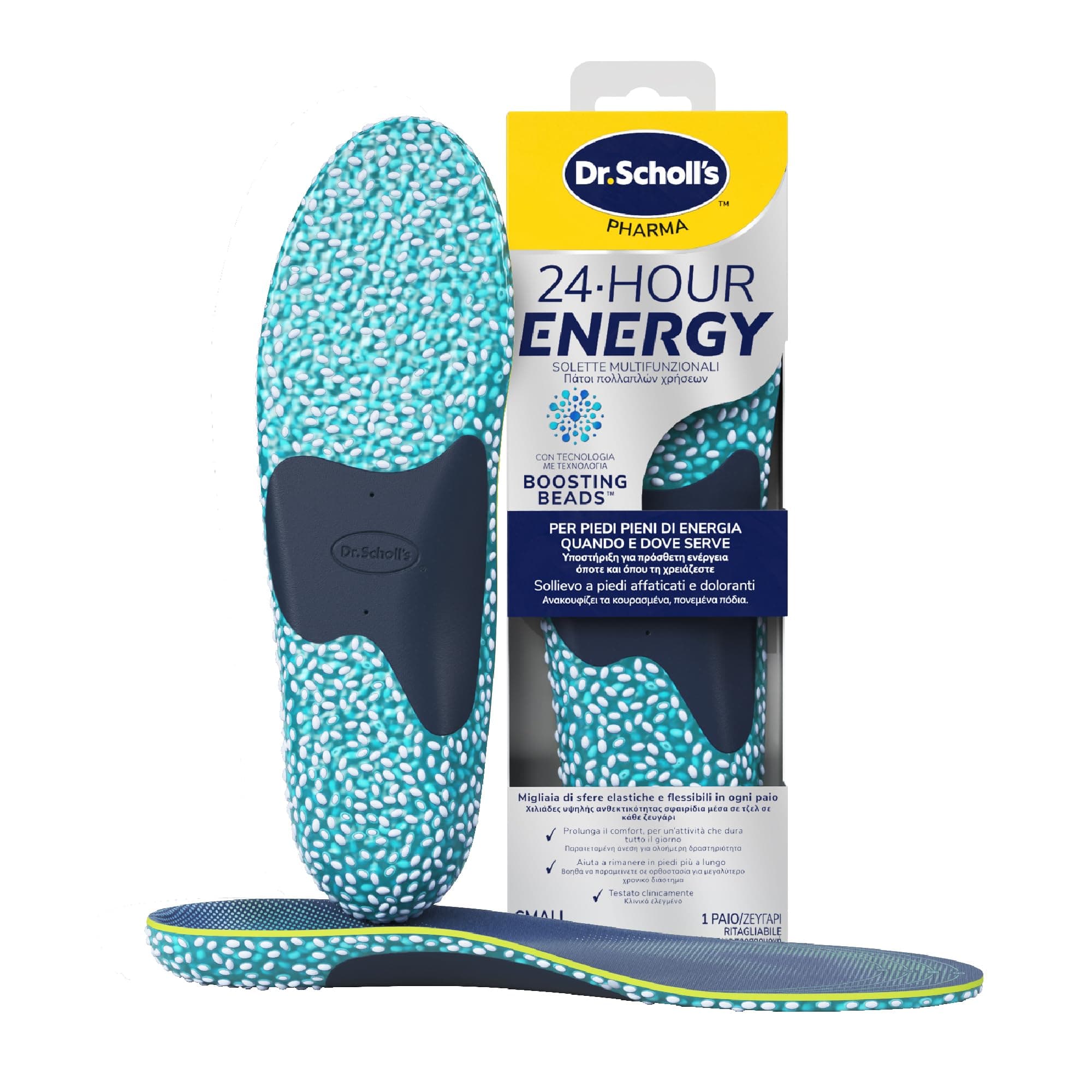 Dr. Scholl's Solette 24-Hour Energy, Solette Scarpe in Memory Foam con Tecnologia Boosting Beads, Sollievo a Piedi Affaticati e Doloranti, Supporto dell'Arco Plantare, Misura 35-40
