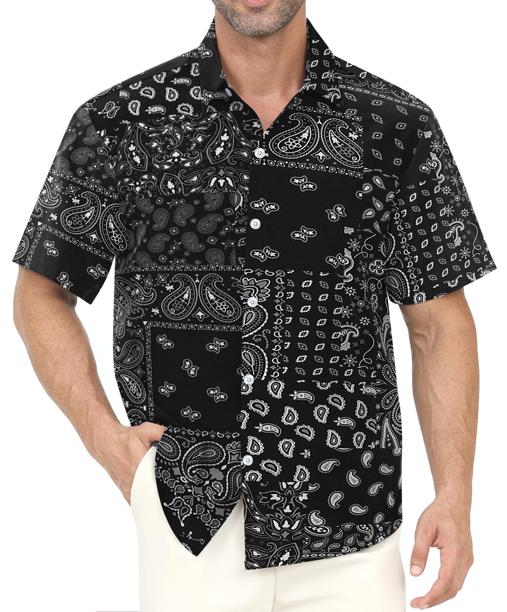 Gavliuu Chemise Hawaiienne Homme Manches Courtes Imprimé Tropical Léger Plage Décontracté