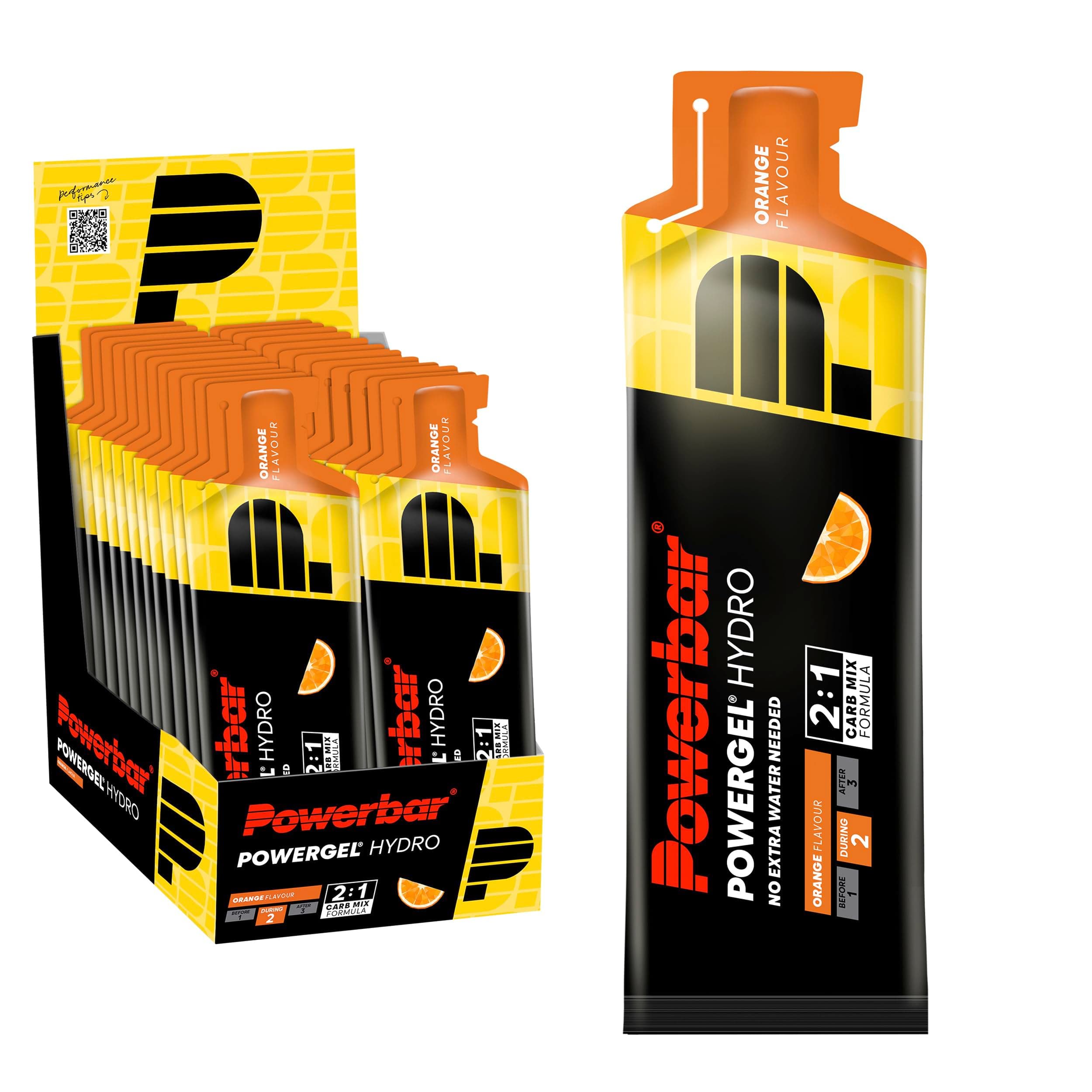 Powerbar - PowerGel Hydro - Orange - 24x67ml - High Carb Energie Gel - koffeinfrei - Natrium&Sodium