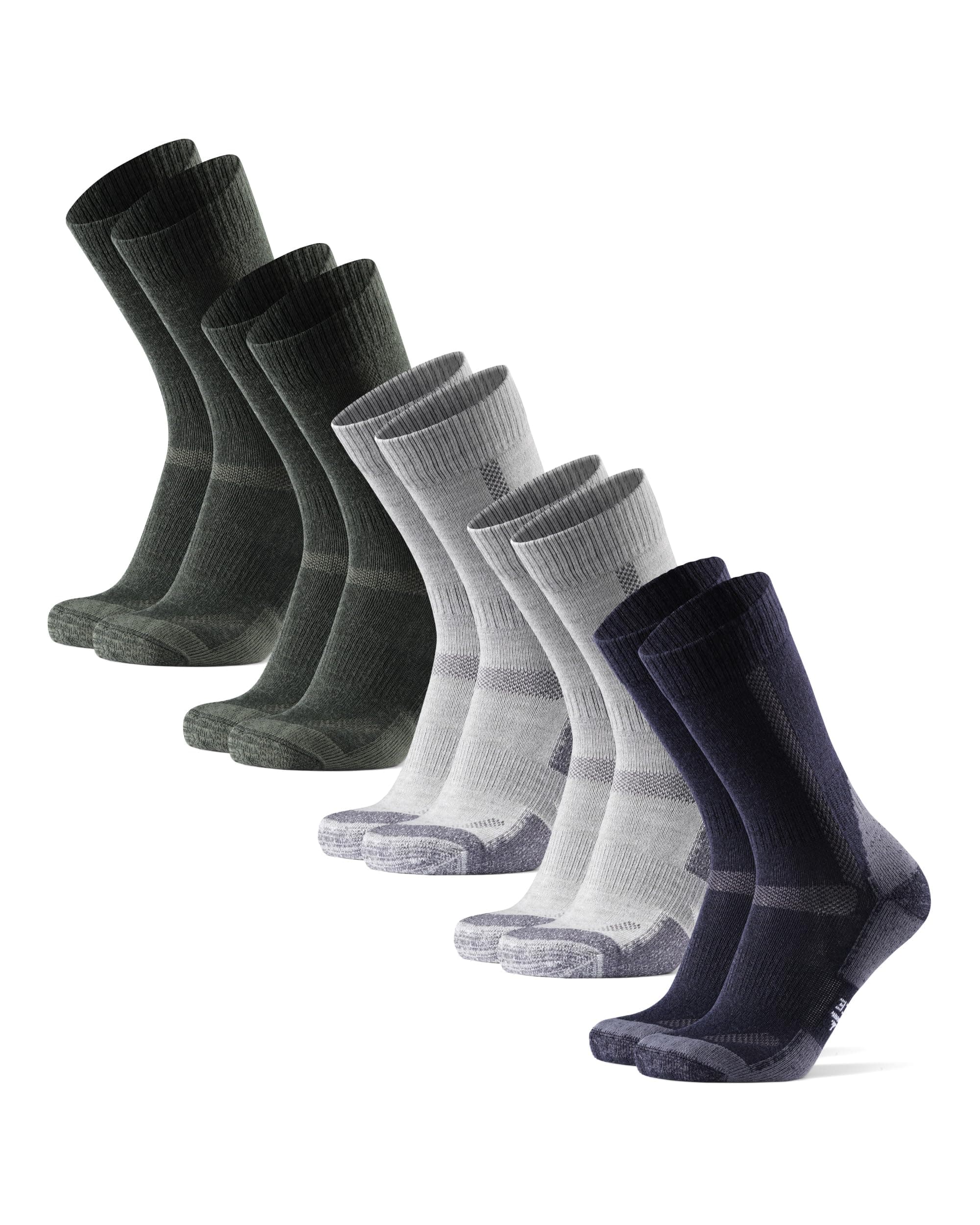DANISH ENDURANCE Calcetines de Senderismo Unisex, Calcetines de Lana Merino con Acolchado Antiampollas para Invierno, para Hombre y Mujer, 3 o 5 Pack