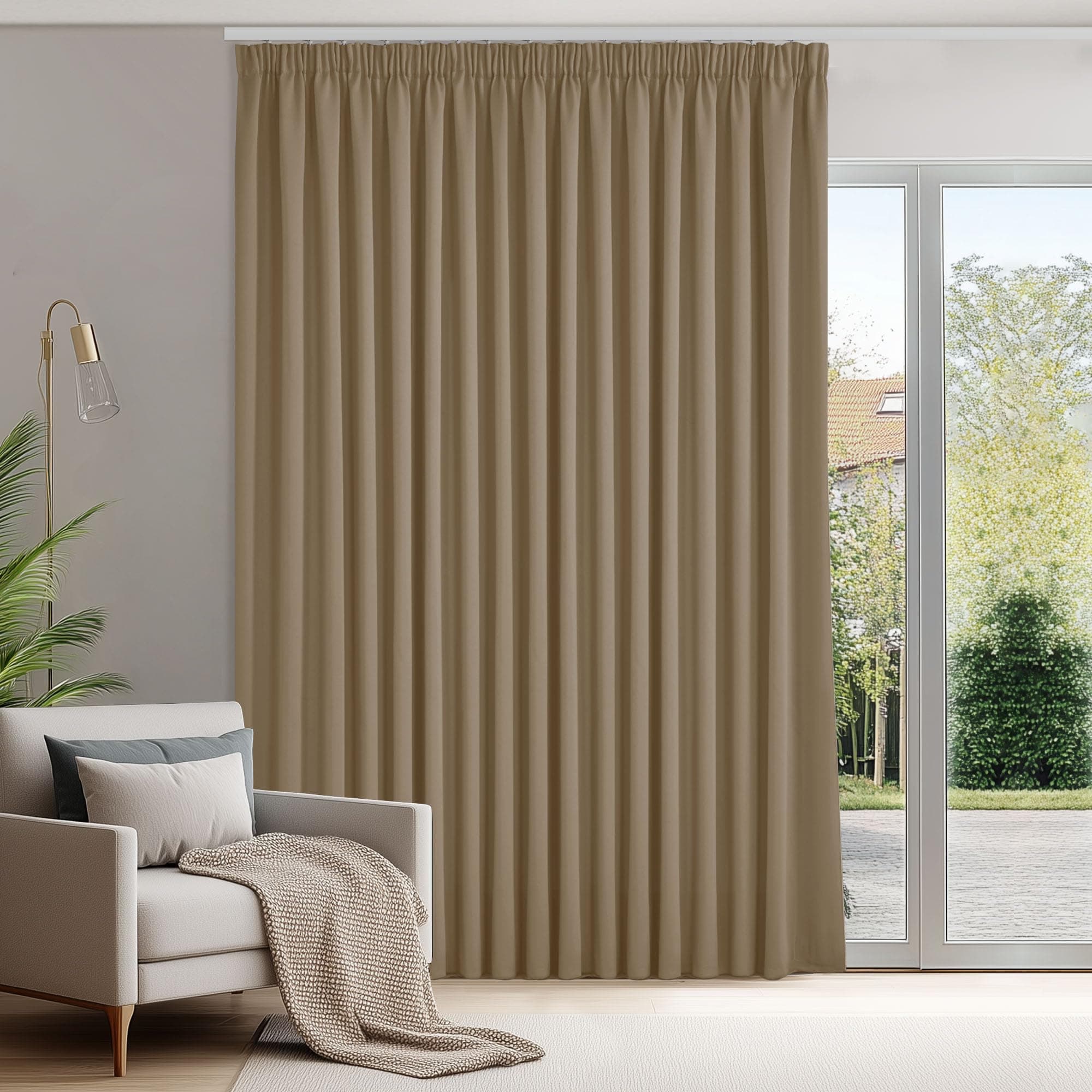 Deconovo Tende Oscuranti per Interni con Fettuccia, Termiche Isolanti – 3 Modi di Montaggio, per Camera da Letto e Soggiorno, 1 Pannelli 200x245 cm, Cachi, Certificato OEKO-TEX