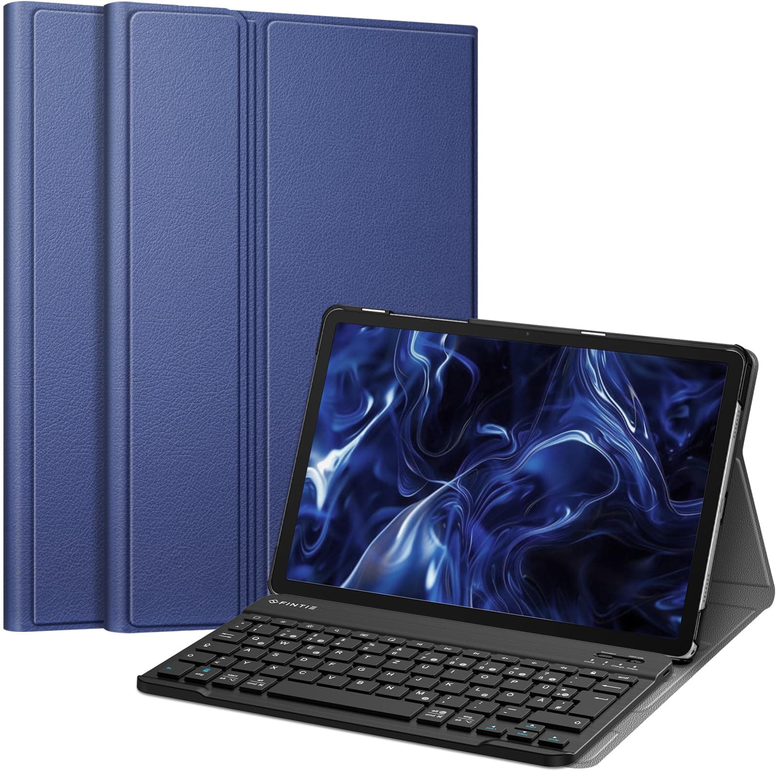 FINTIE Tastatur Hülle für Samsung Galaxy Tab A11+ Plus 11" 2025 / Tab A9+ Plus 11 Zoll 2023 Tablet, Keyboard Cover mit Magnetisch Abnehmbarer Deutscher Bluetooth Tastatur, Dunkelblau